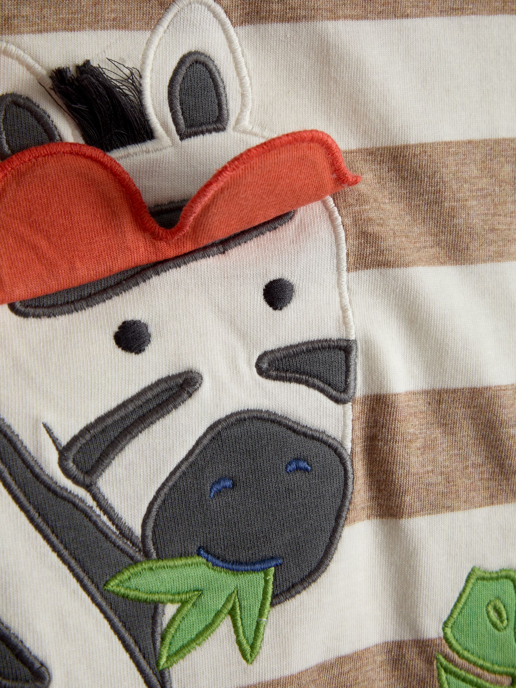 Charcoal Grey Zebra 2-Piece Appliqué T-Shirt & Shorts Set - Image 6 of 7