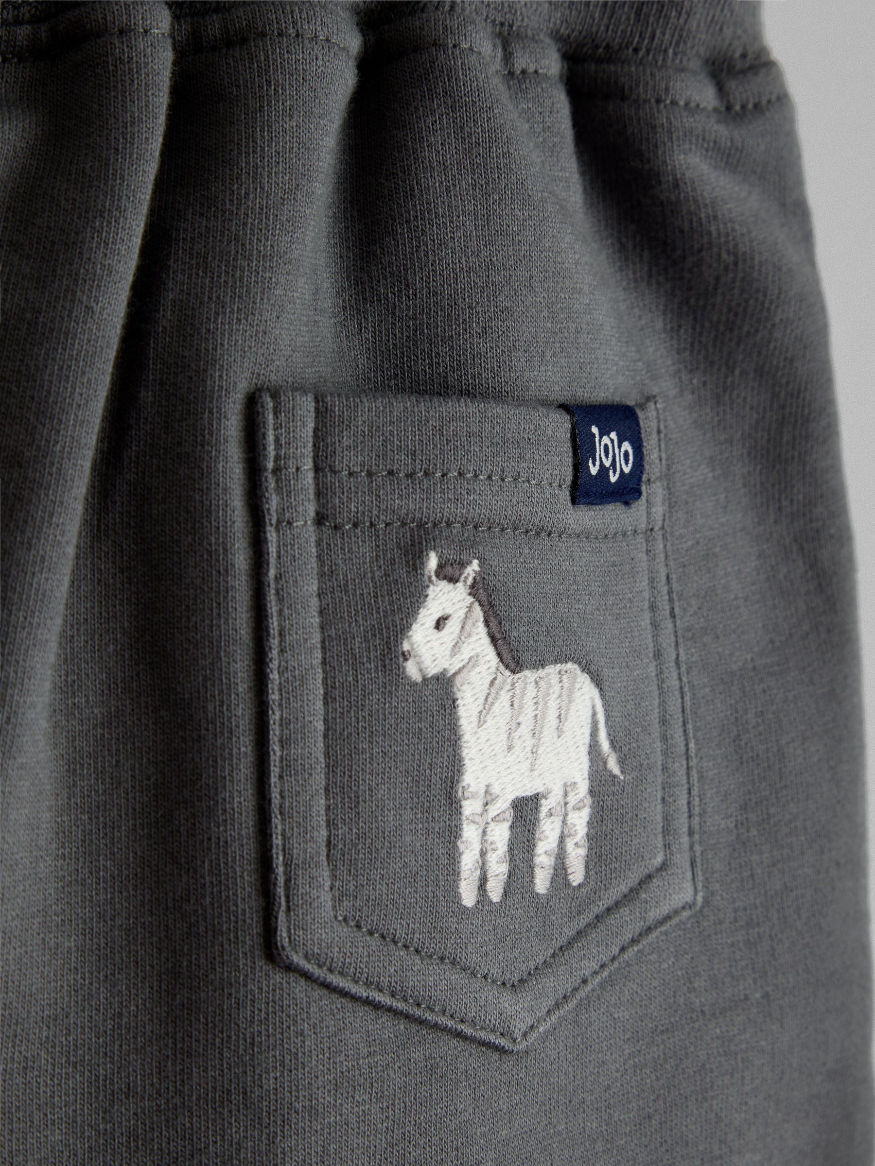 Charcoal Grey Zebra 2-Piece Appliqué T-Shirt & Shorts Set - Image 7 of 7