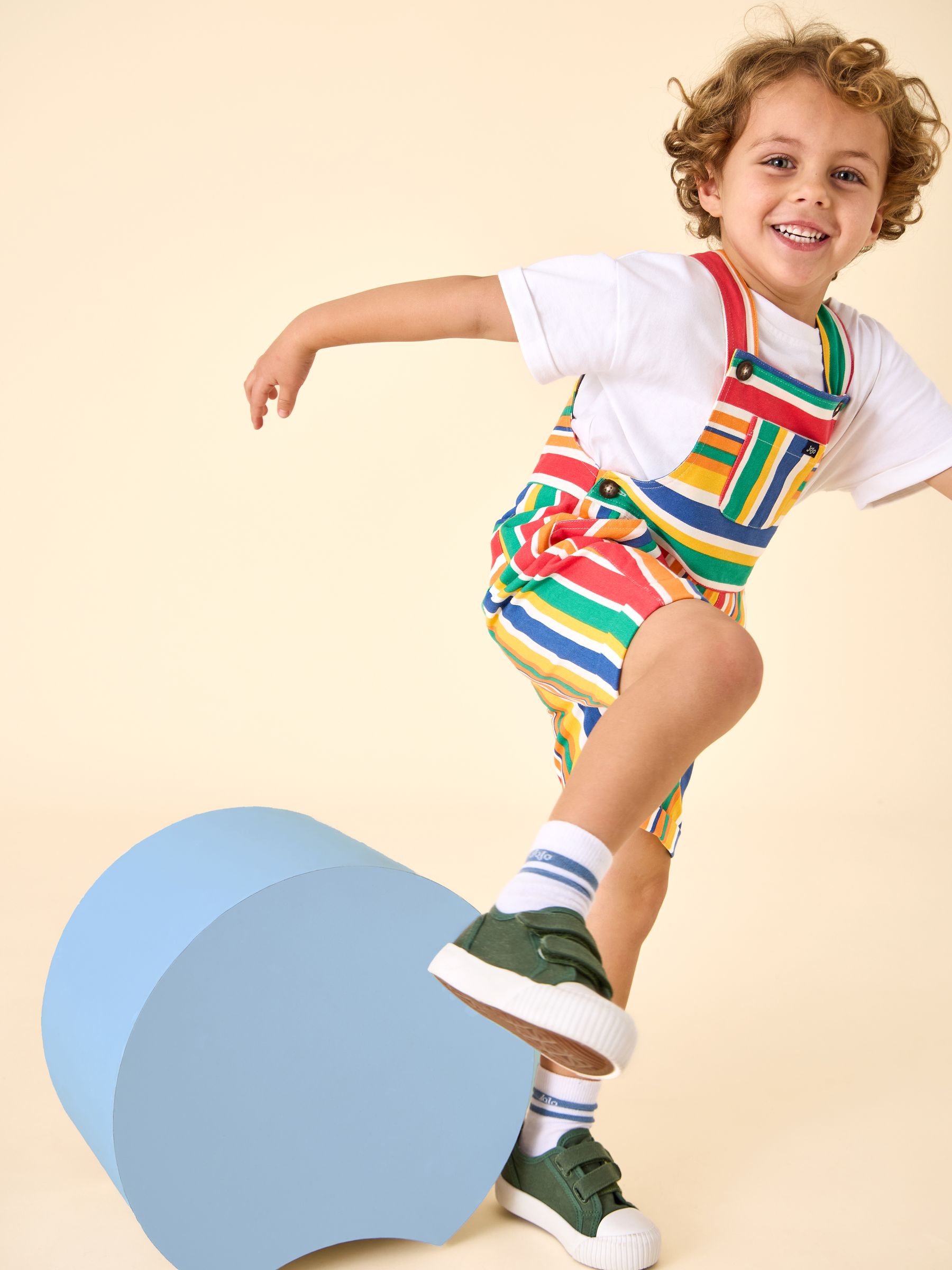 Multi Colour 2-Piece Twill Dungaree Set & T-Shirt - Image 1 of 7