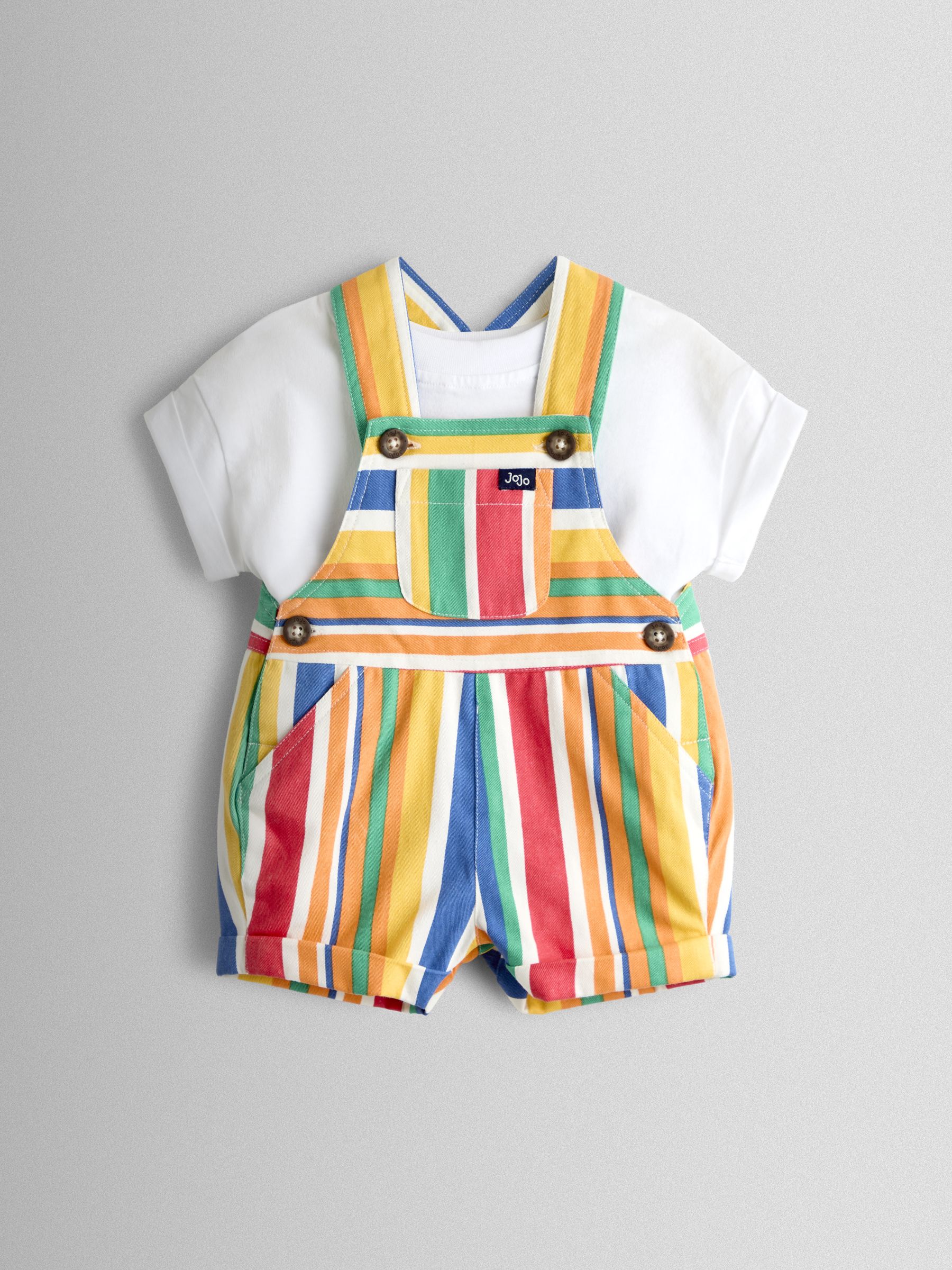 Multi Colour 2-Piece Twill Dungaree Set & T-Shirt - Image 2 of 7