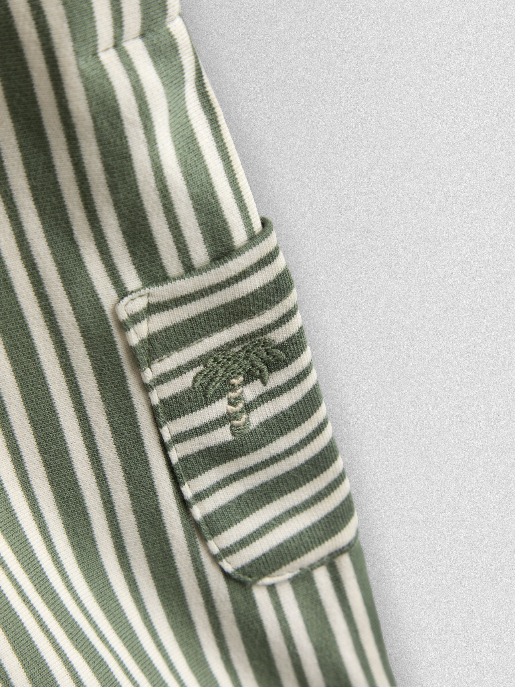 Green 3-Piece Stripe Dungarees & T-Shirt Set with Hat - Image 8 of 8 Green 3-Piece Stripe Dungarees & T-Shirt Set with Hat - Image 8 of 8