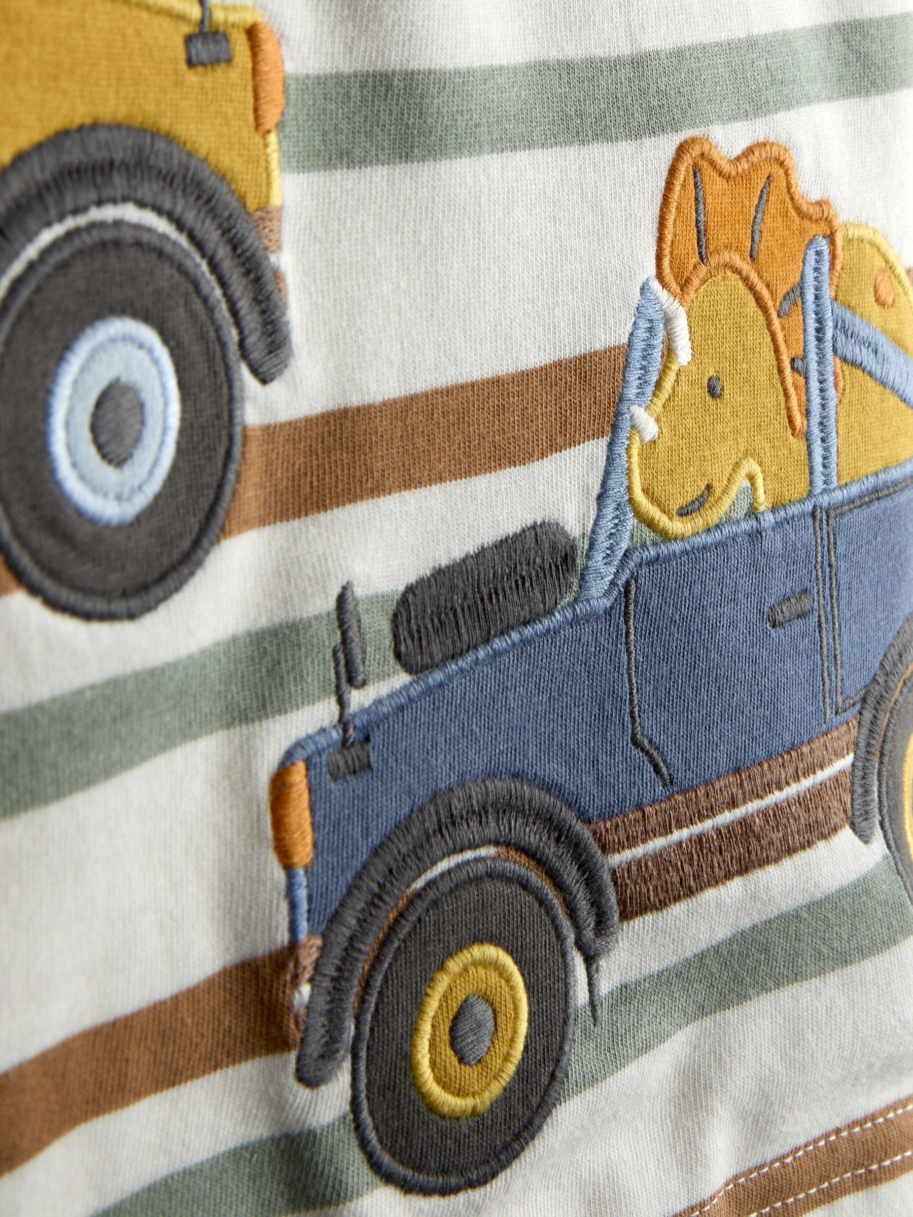 Cream Dino Truck Appliqué T-Shirt - Image 3 of 3 Cream Dino Truck Appliqué T-Shirt - Image 3 of 3