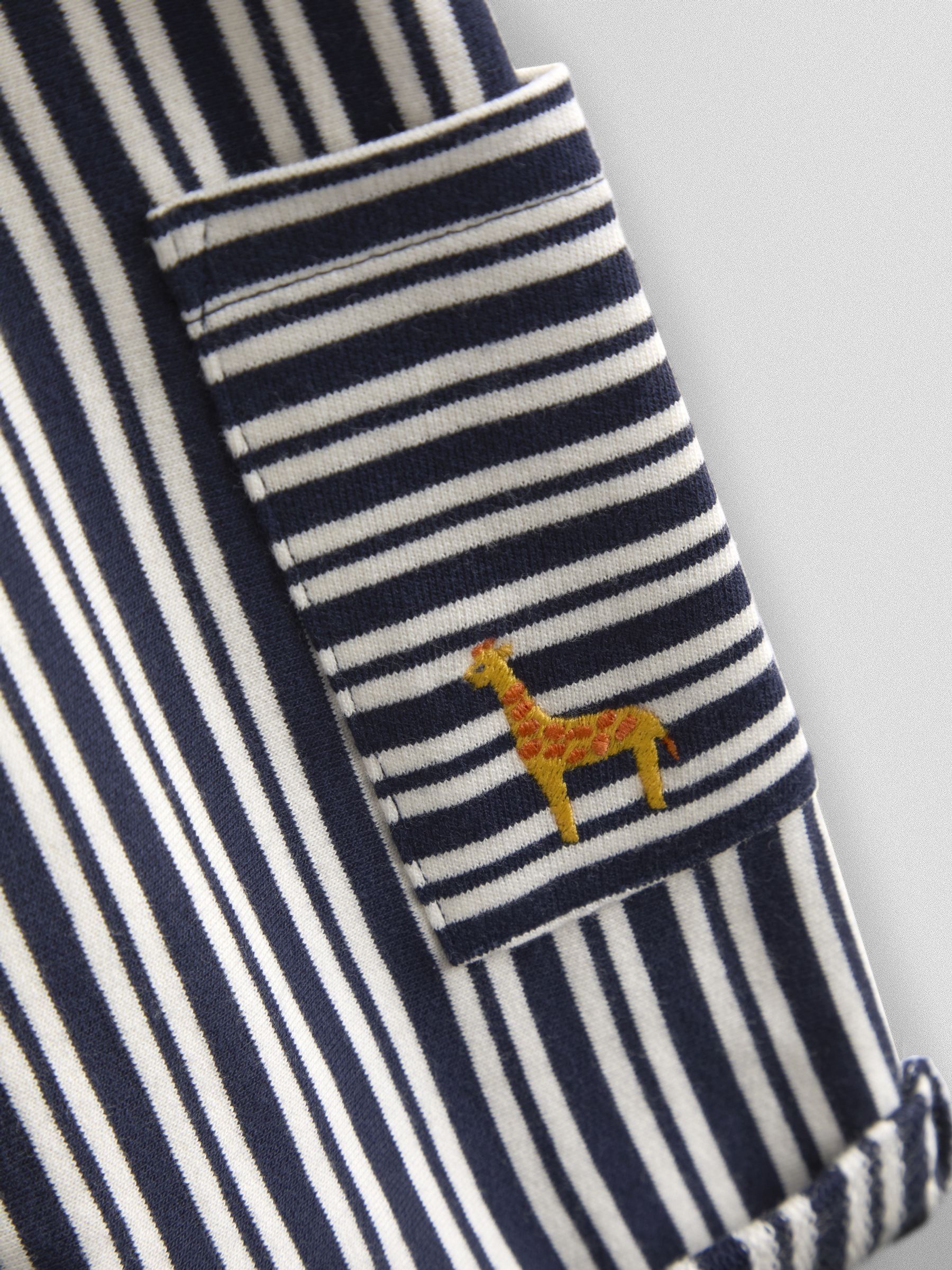 Navy Blue Stripe Dungarees, T-Shirt & Hat 3-Piece Set - Image 8 of 8