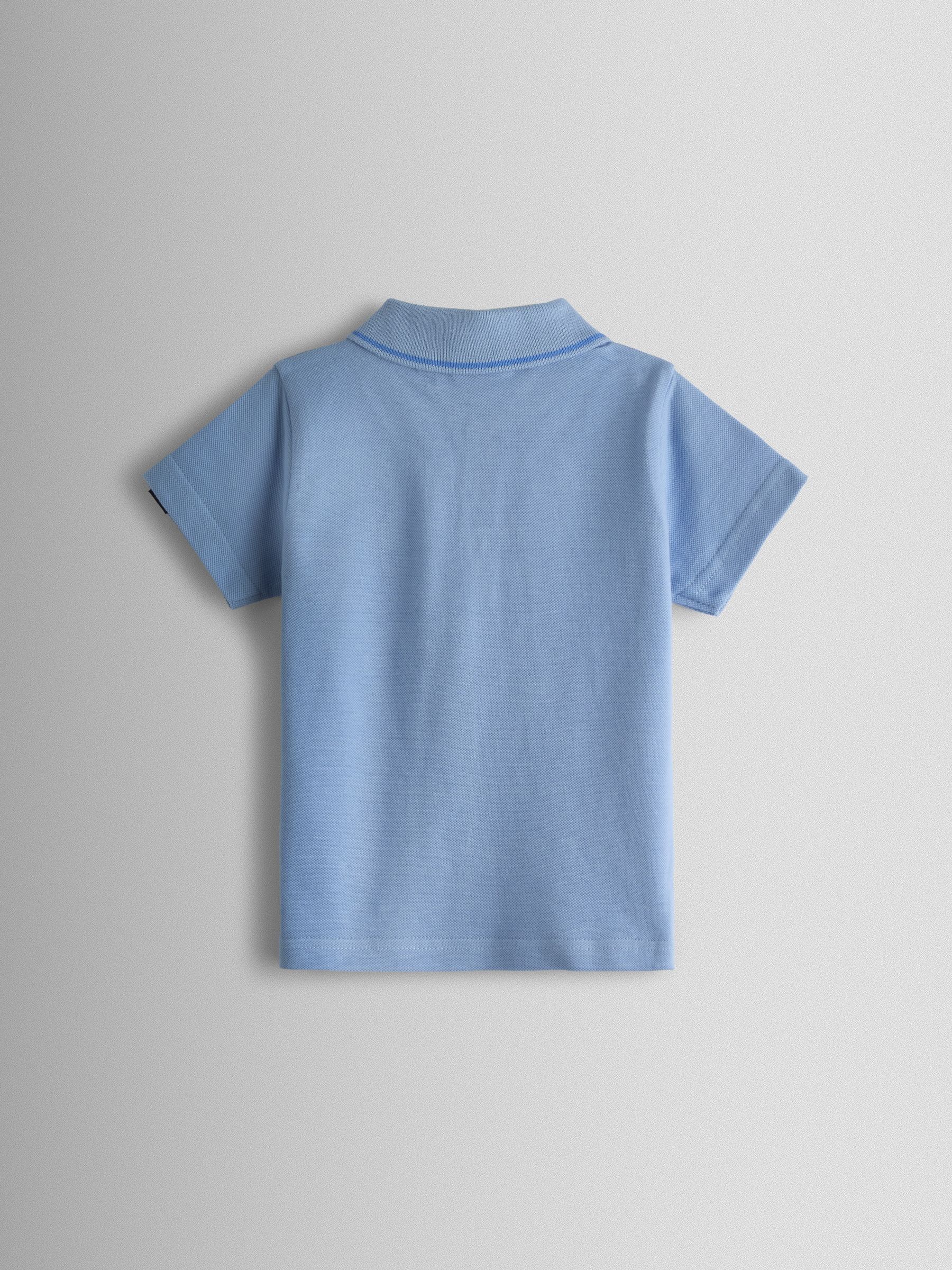 Blue Plain Polo Shirt - Image 2 of 3 Blue Plain Polo Shirt - Image 2 of 3