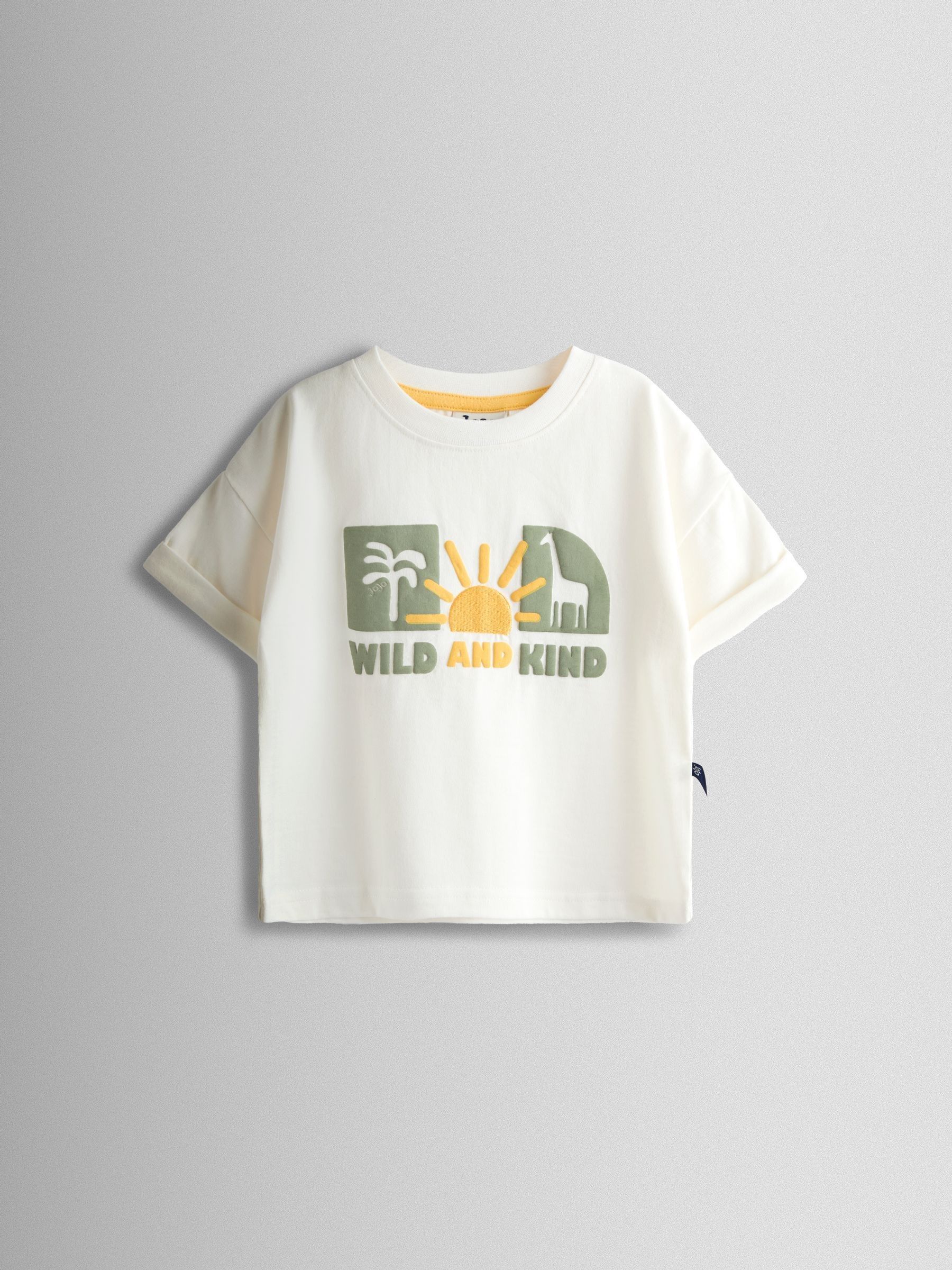 Cream 2-Piece Safari Printed T-Shirt & Shorts Set - Image 2 of 6