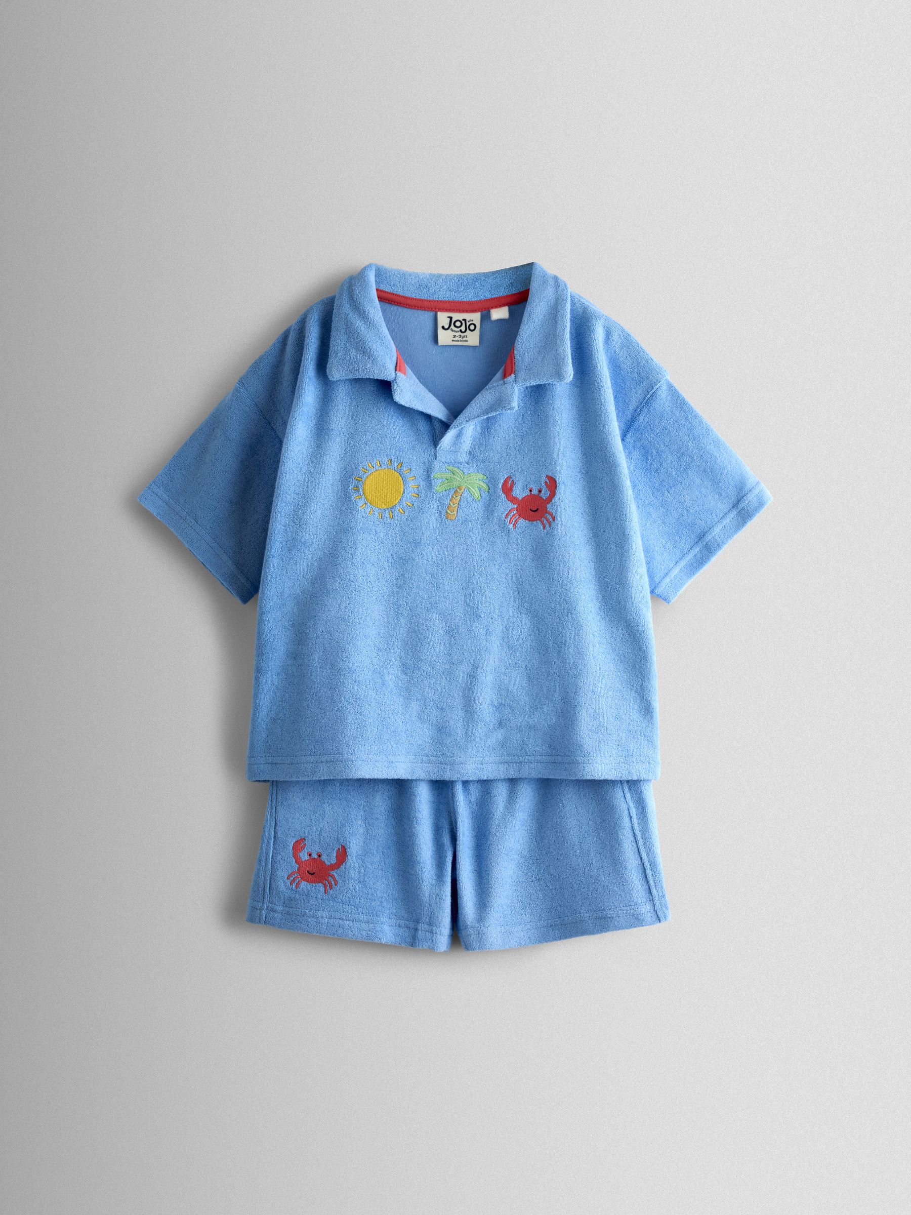 Blue Crab 2-Piece Toweling Shirt & Shorts Set - Image 1 of 7