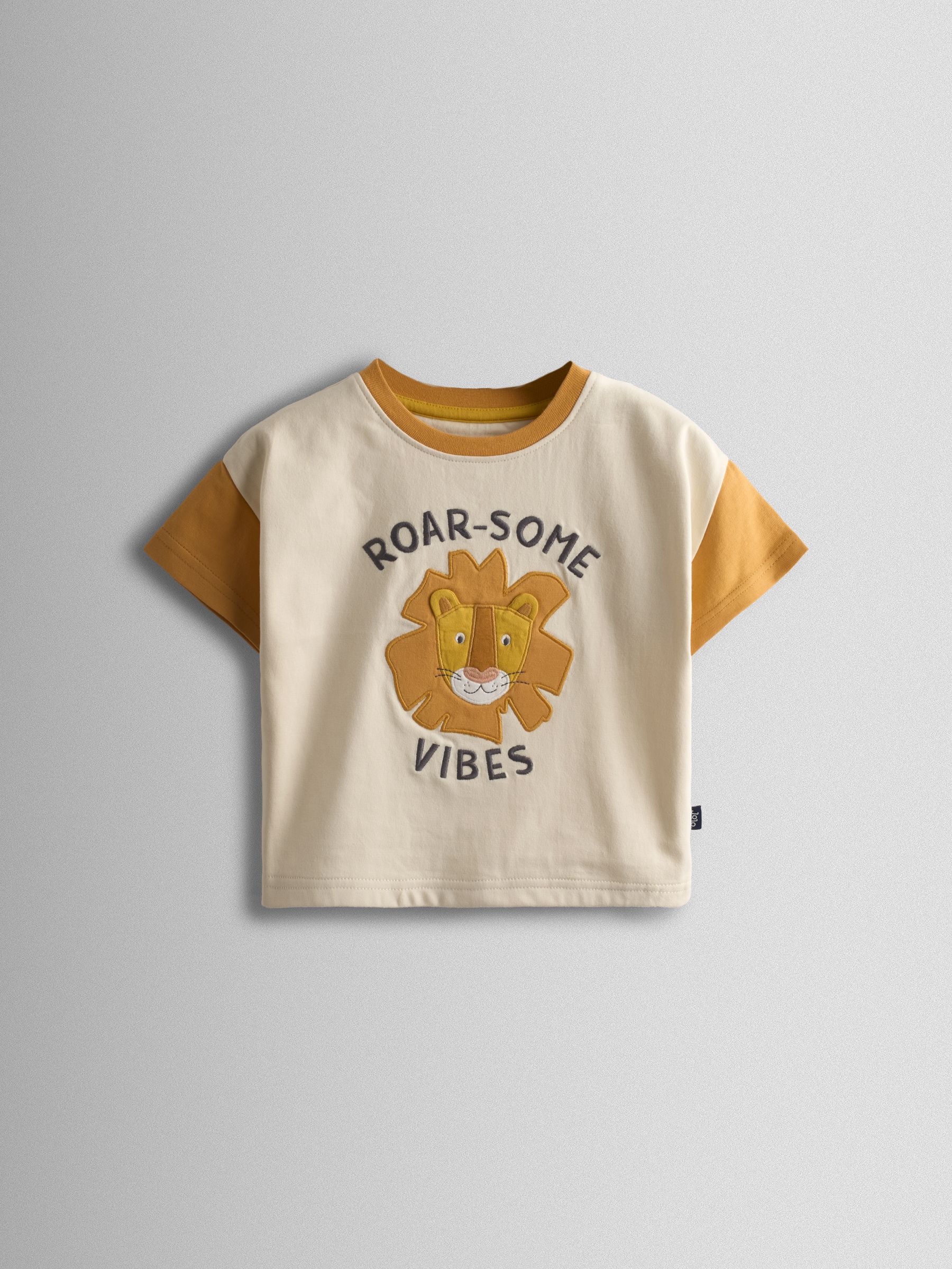 Cream & Orange 2-Pack Roarsome Lion Appliqué & Printed T-Shirts - Image 2 of 8