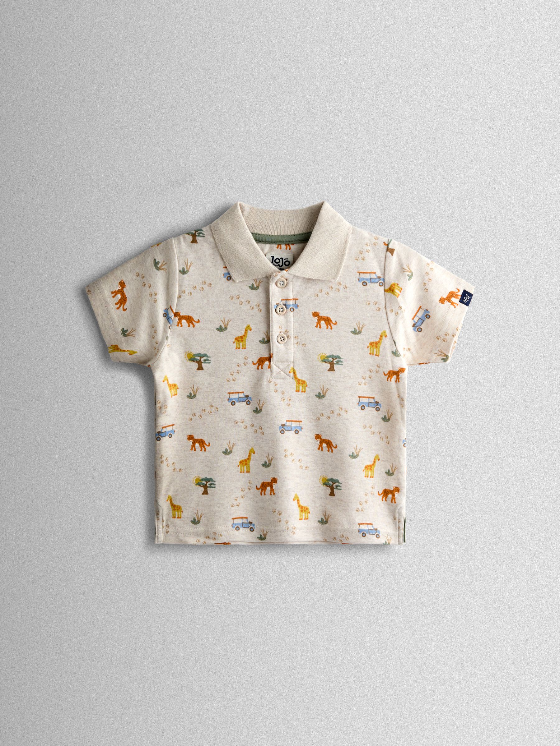 Natural Safari Print Polo T-Shirt - Image 1 of 4