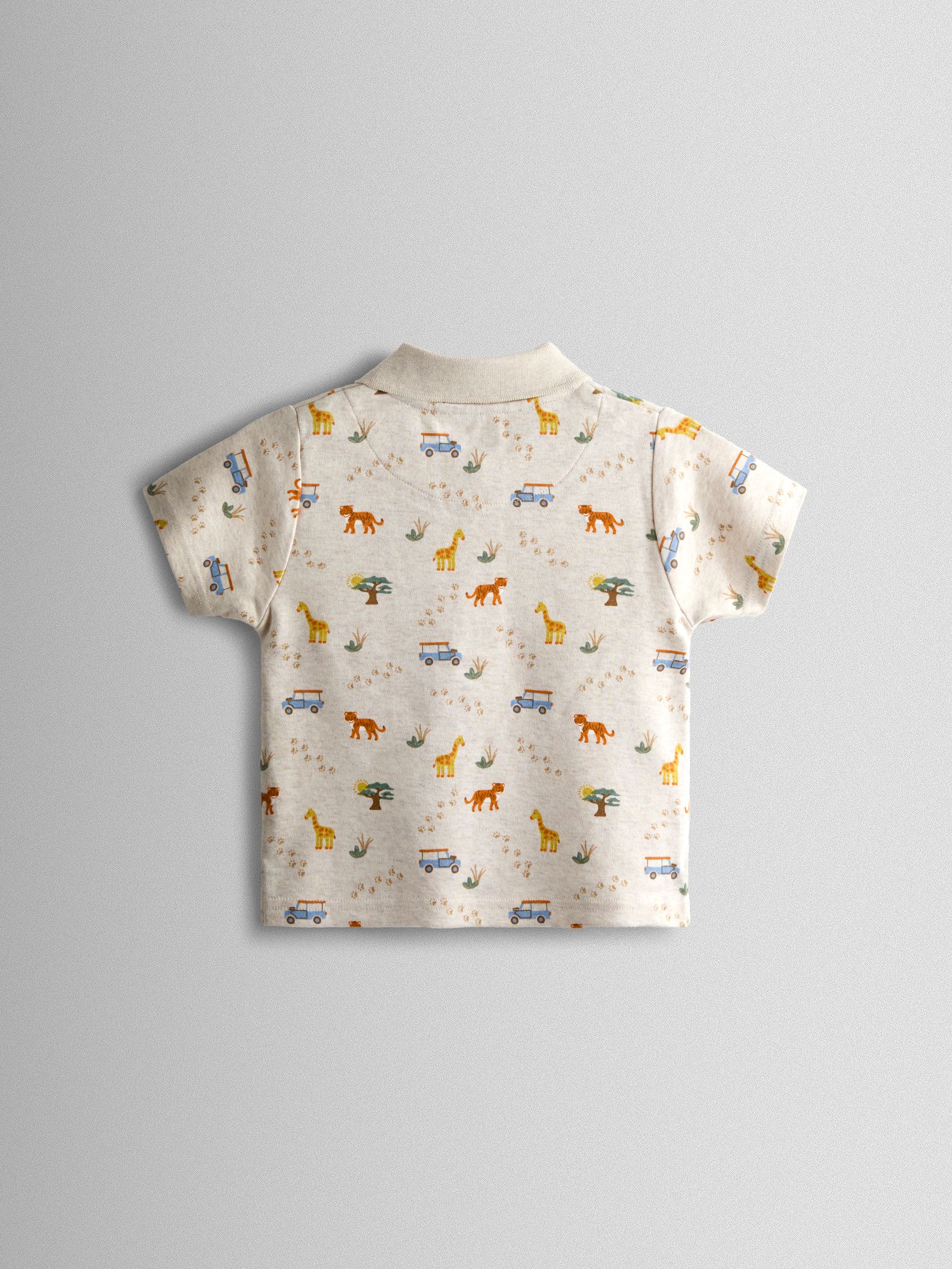 Natural Safari Print Polo T-Shirt - Image 2 of 4