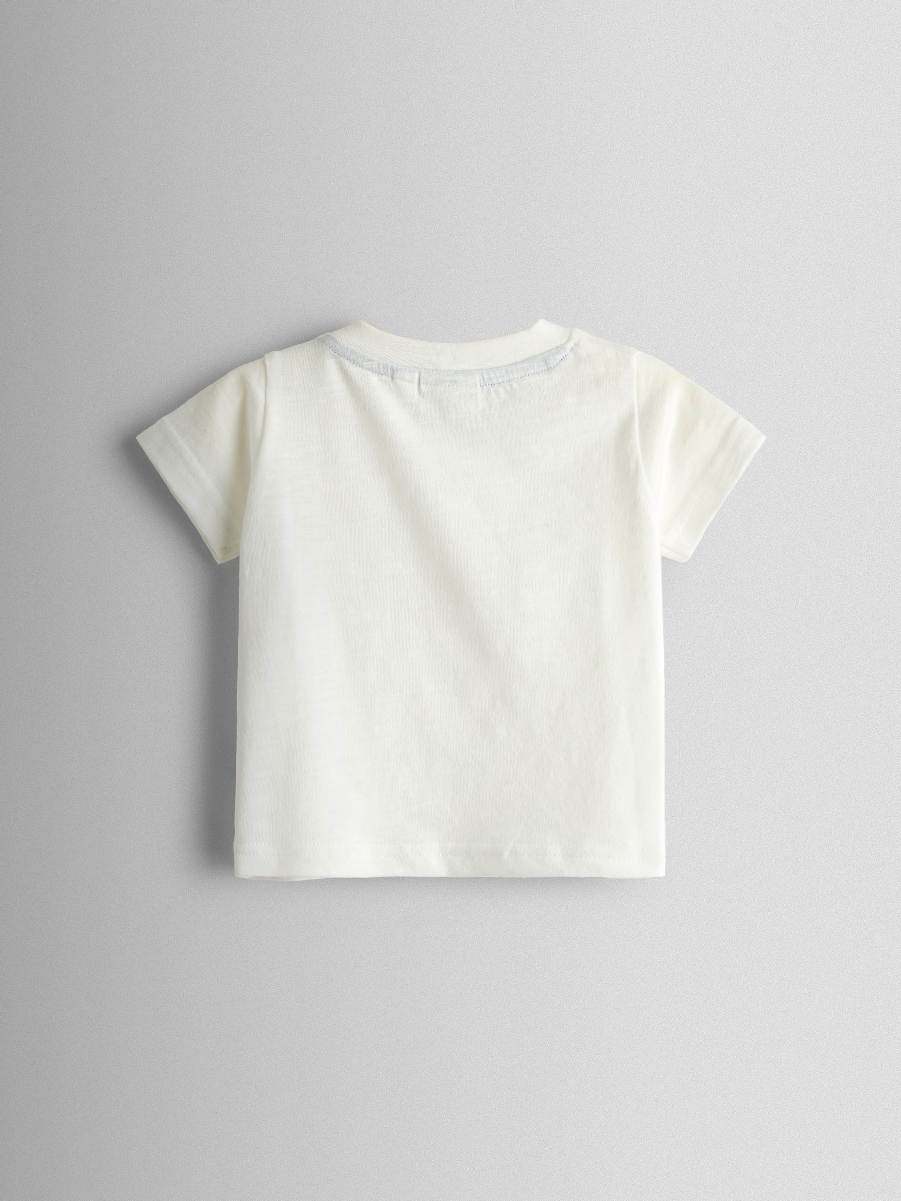 Blue Marl Dino 2-Piece Appliqué Dungaree & T-Shirt Set - Image 3 of 6