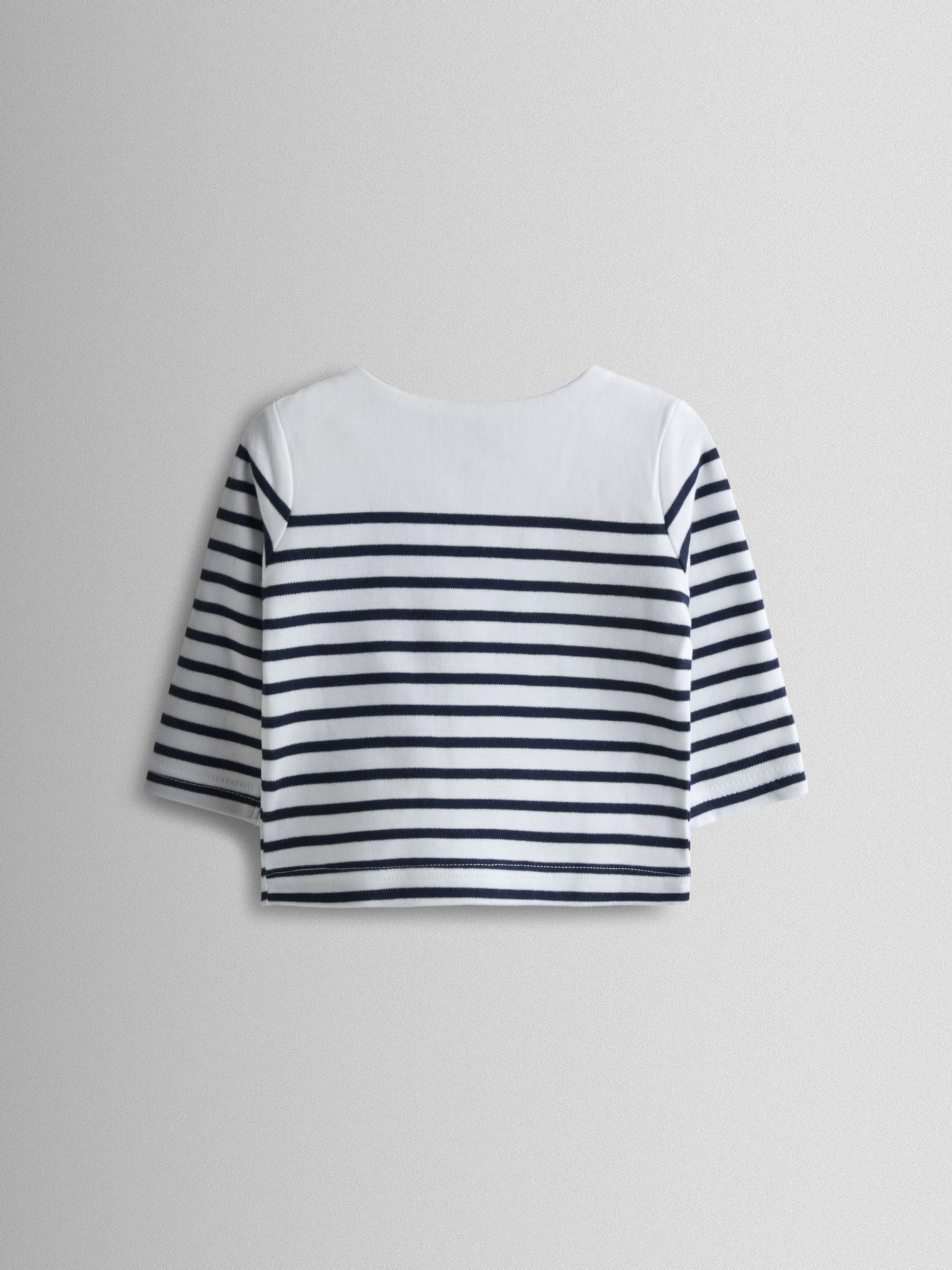 White & Navy Breton Stripe Top - Image 2 of 3