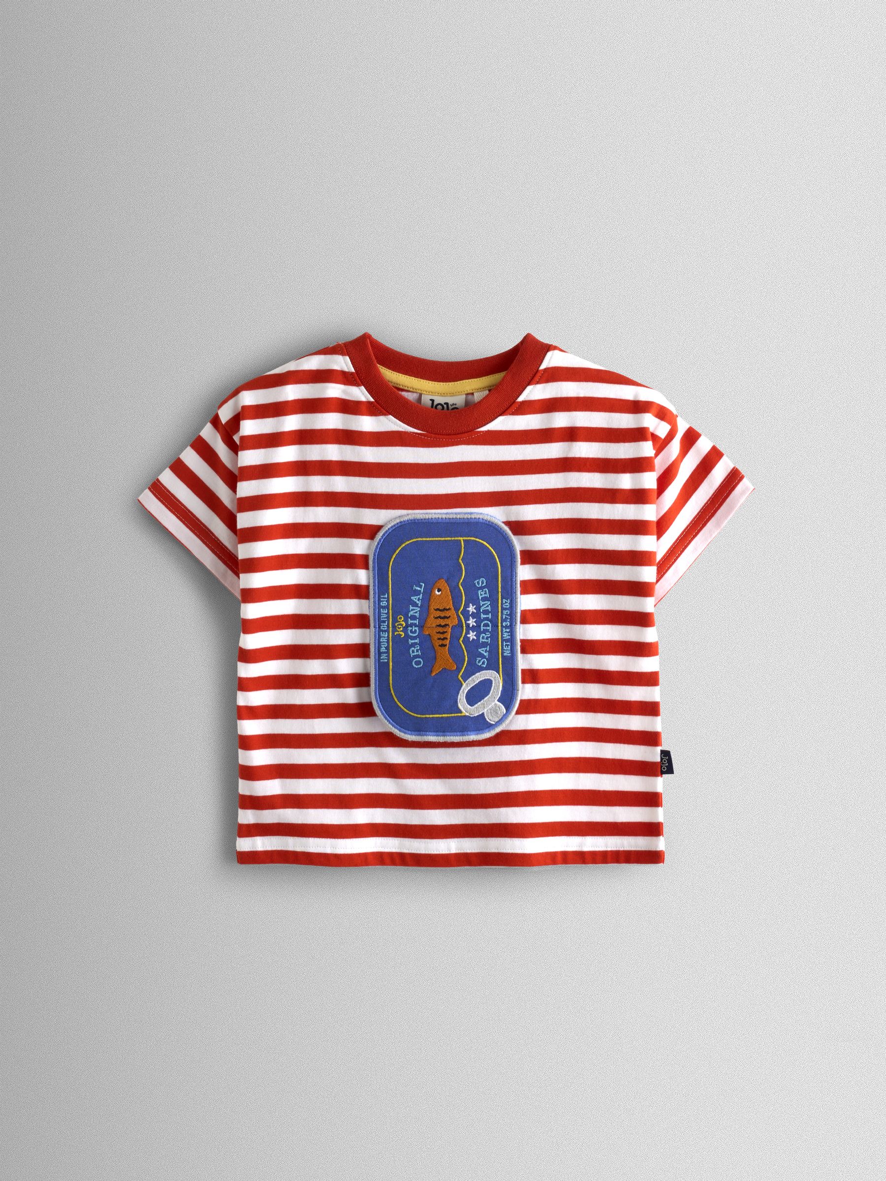 Red Sardine Stripe Appliqué T-Shirt - Image 1 of 4