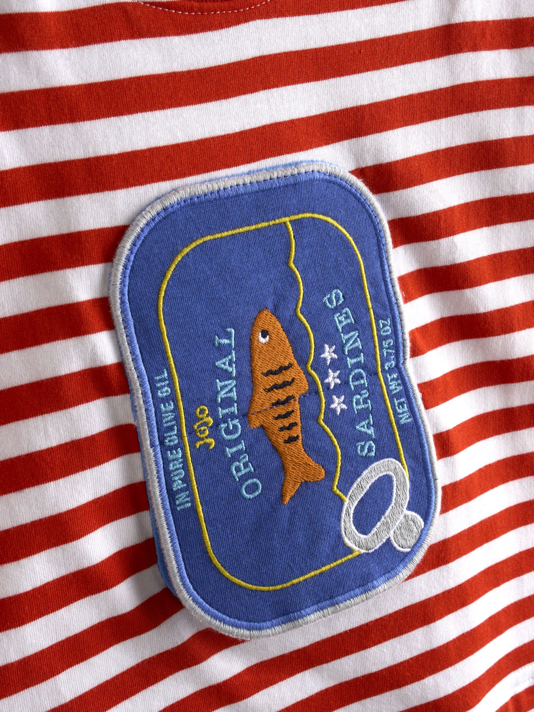 Red Sardine Stripe Appliqué T-Shirt - Image 5 of 6