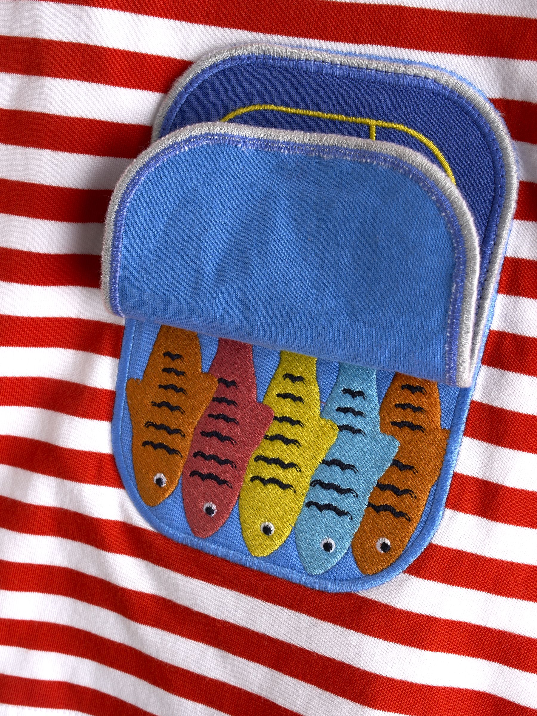 Red Sardine Stripe Appliqué T-Shirt - Image 6 of 6 Red Sardine Stripe Appliqué T-Shirt - Image 6 of 6