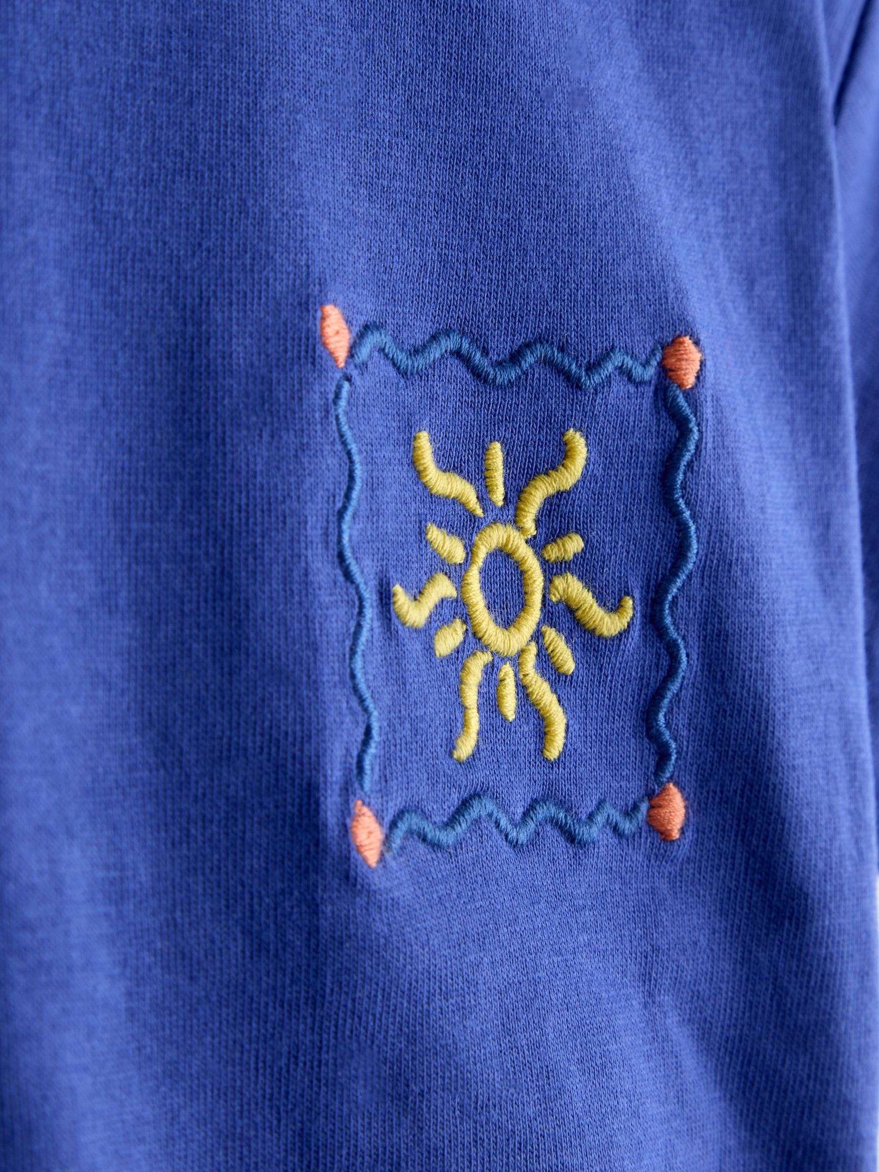 Blue Seaside Stamp Graphic T-Shirt - Image 4 of 4