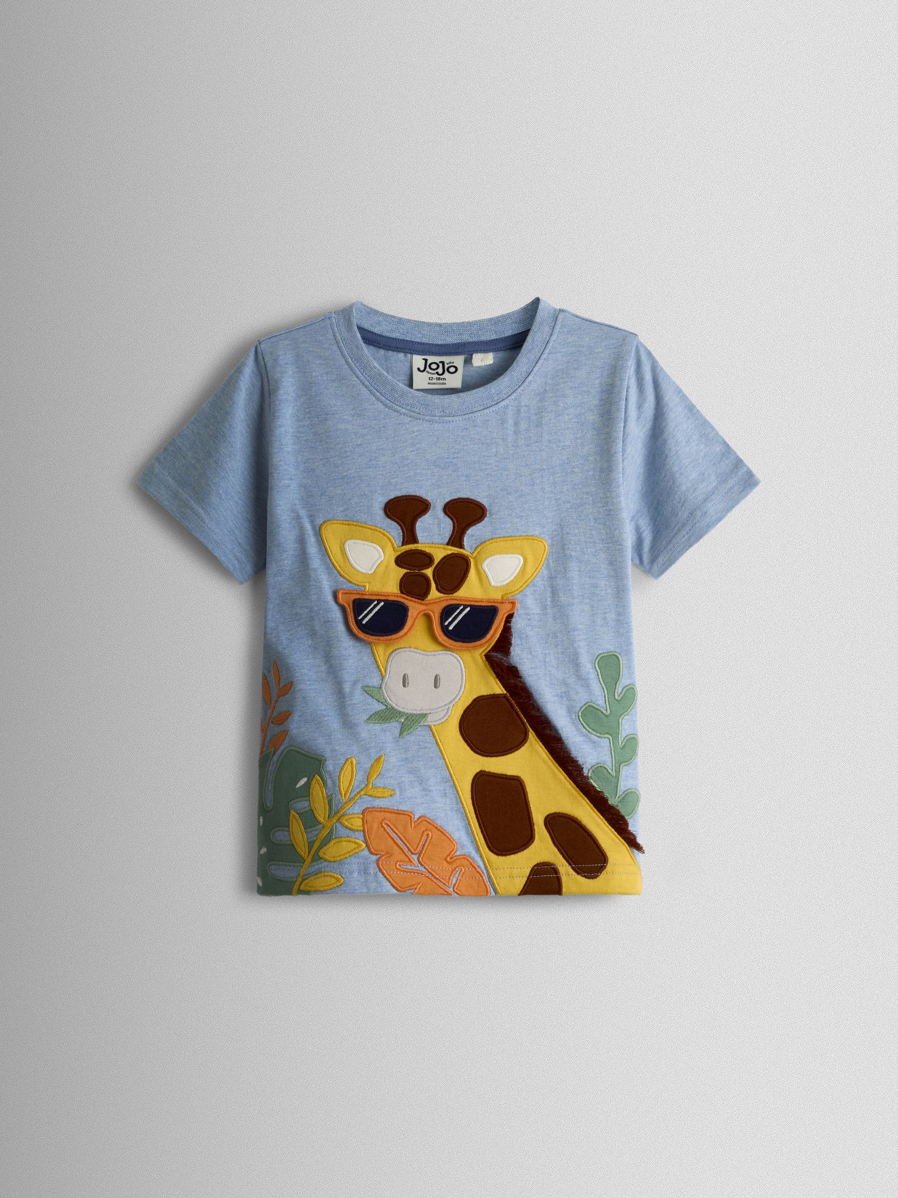 Blue Giraffe Appliqué T-Shirt & Shorts Set 2 Piece - Image 2 of 6 Blue Giraffe Appliqué T-Shirt & Shorts Set 2 Piece - Image 2 of 6