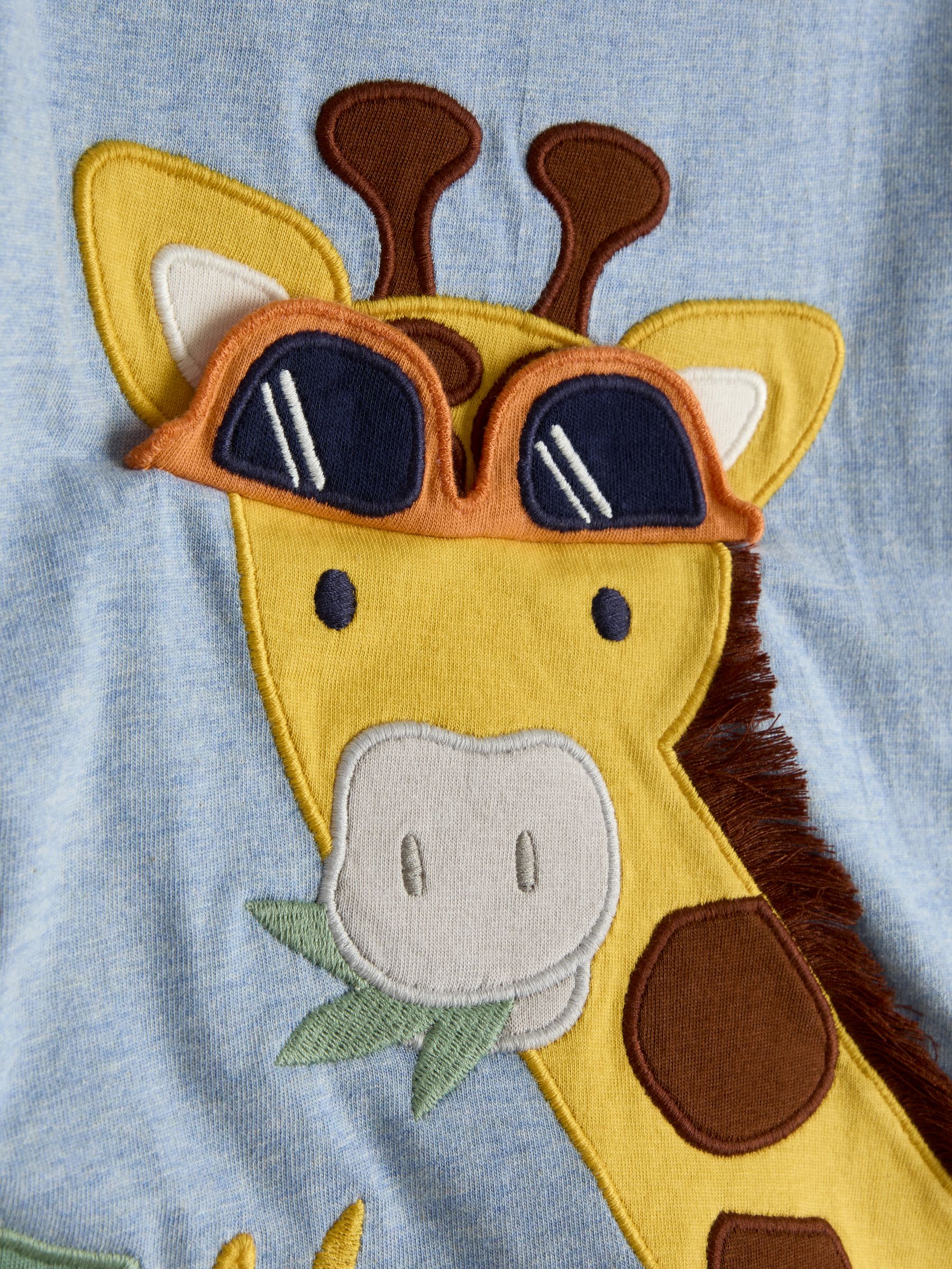 Blue Giraffe Appliqué T-Shirt & Shorts Set 2 Piece - Image 6 of 6