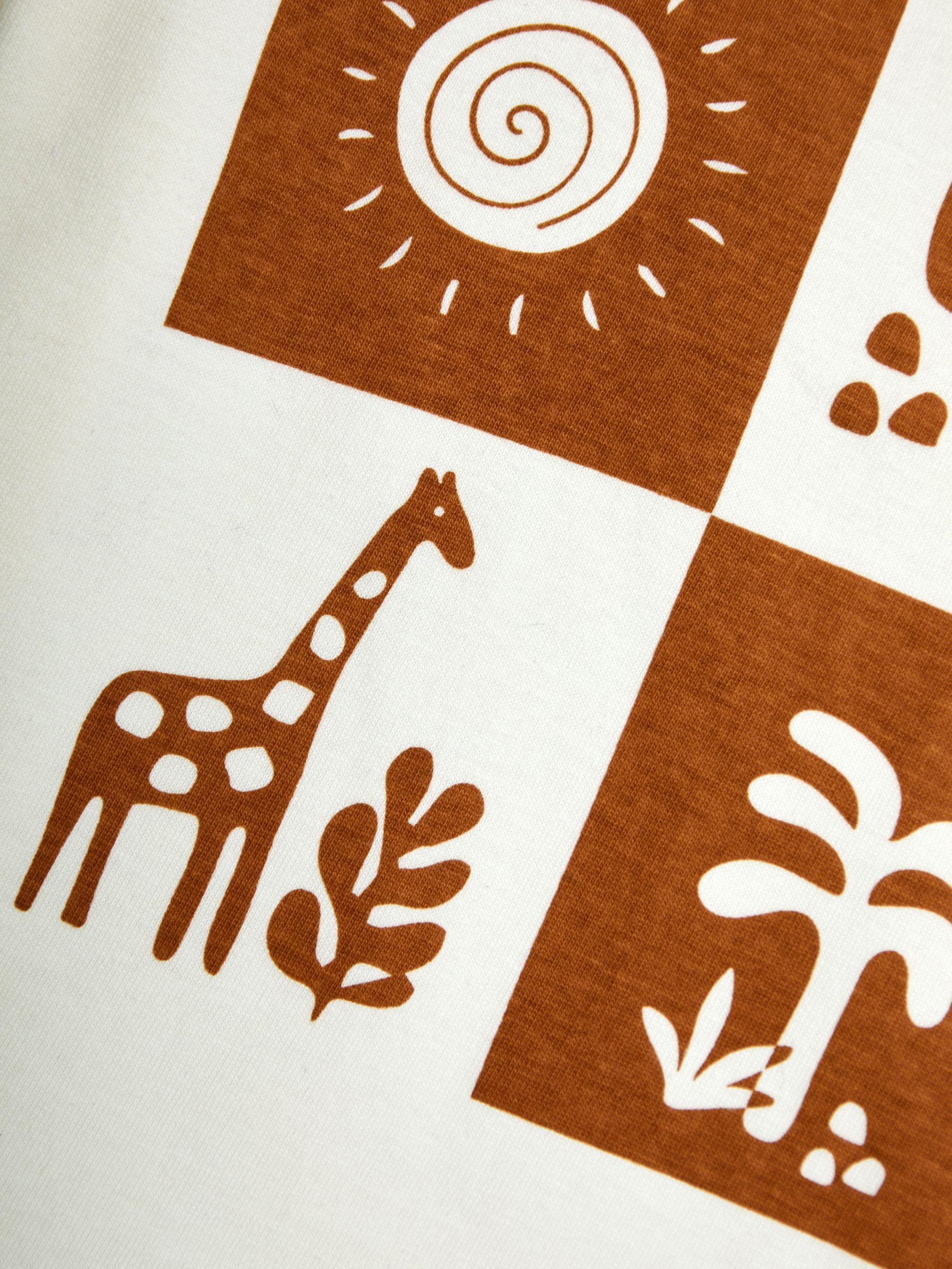 Tan Brown Safari Printed T-Shirt & Shorts Set - Image 6 of 6