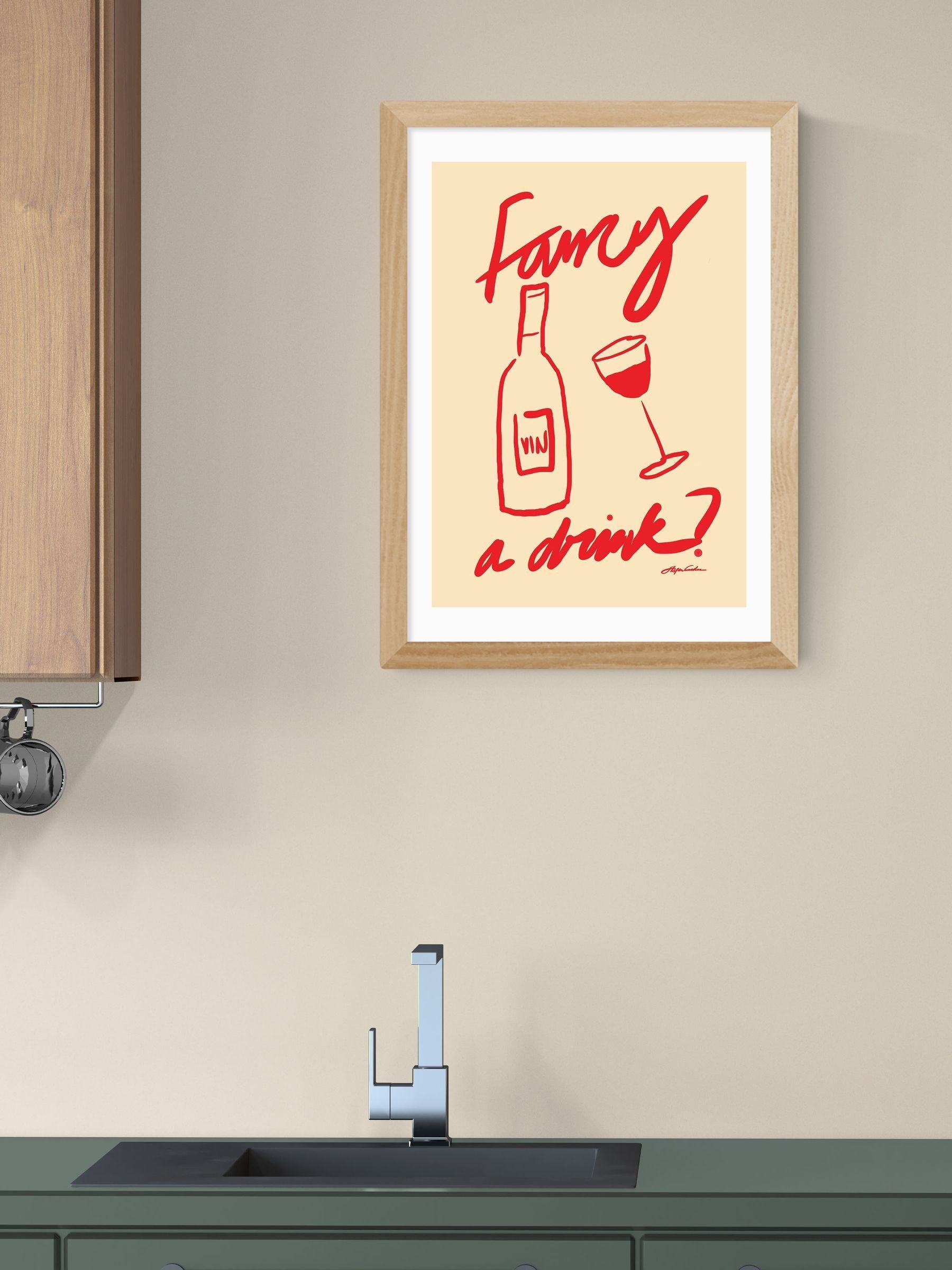 Oak Fancy a Drink Wall Art Print by Stephie Cardona - Image 1 of 3