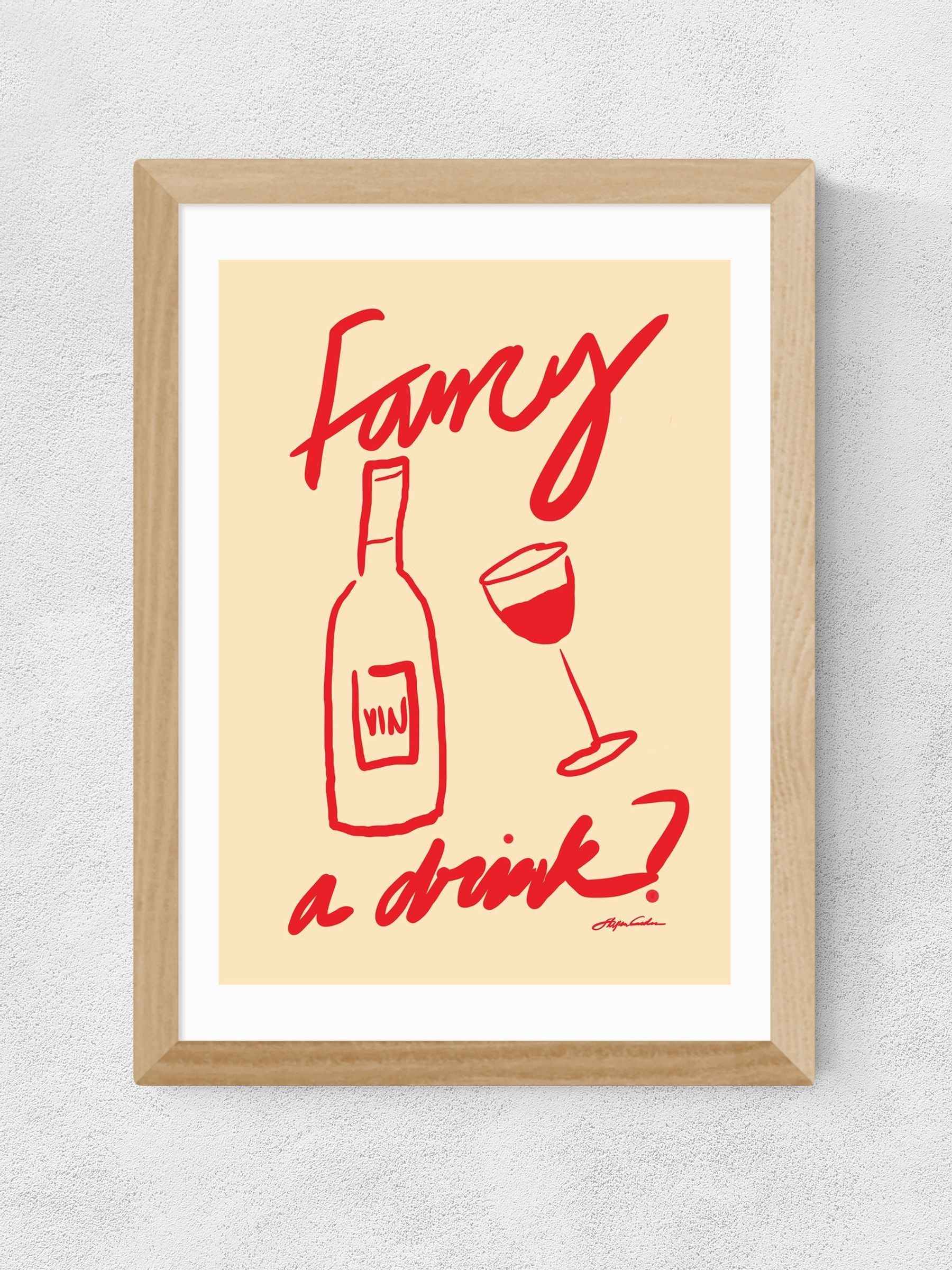 Oak Fancy a Drink Wall Art Print by Stephie Cardona - Image 2 of 3