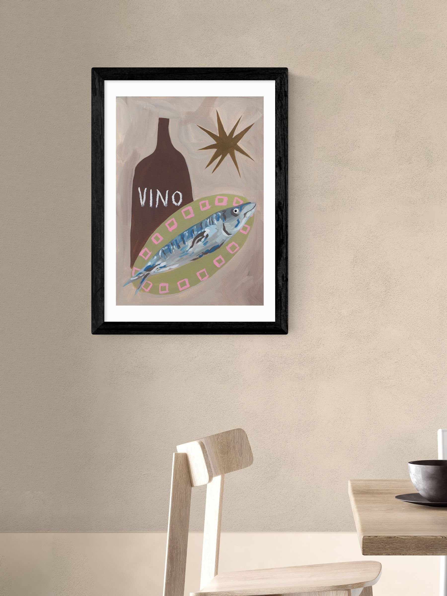 Black Fish Supper Wall Art Print by Jazmine Joye - Image 1 of 3 Black Fish Supper Wall Art Print by Jazmine Joye - Image 1 of 3