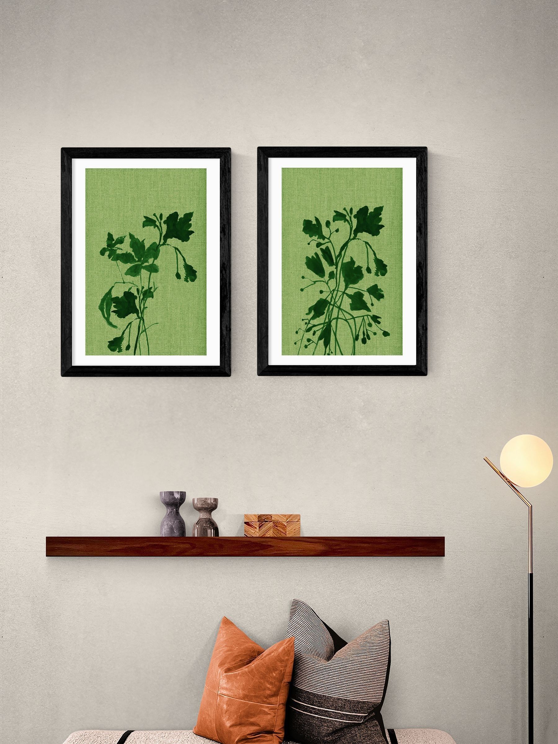 Set of 2 Black Terre Verte Wall Art Prints by Cartissi - Image 1 of 2 Set of 2 Black Terre Verte Wall Art Prints by Cartissi - Image 1 of 2