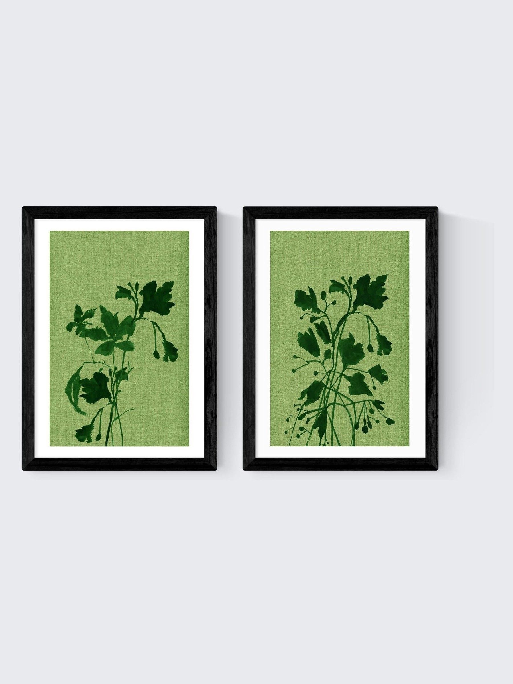 Set of 2 Black Terre Verte Wall Art Prints by Cartissi - Image 2 of 2