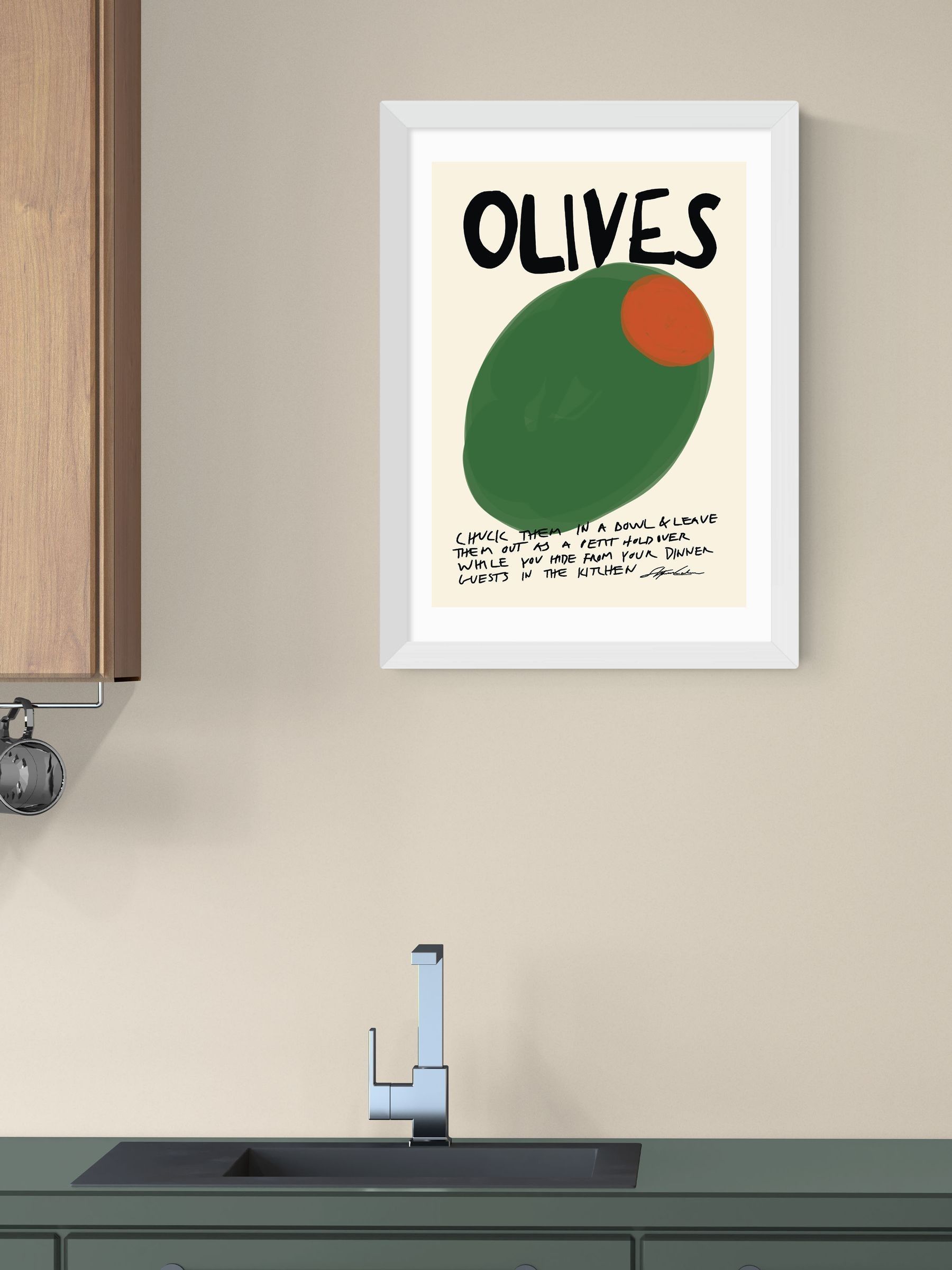 White Olives Wall Art Print by Stephie Cardona - Image 1 of 3