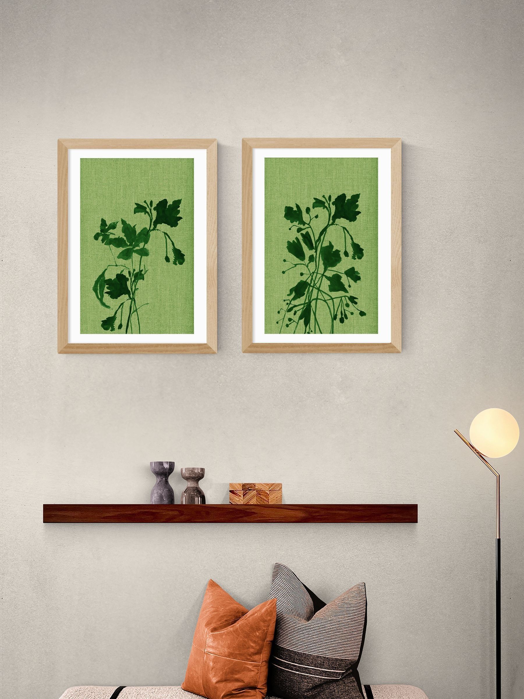 Set of 2 Oak Terre Verte Wall Art Prints by Cartissi - Image 1 of 2 Set of 2 Oak Terre Verte Wall Art Prints by Cartissi - Image 1 of 2