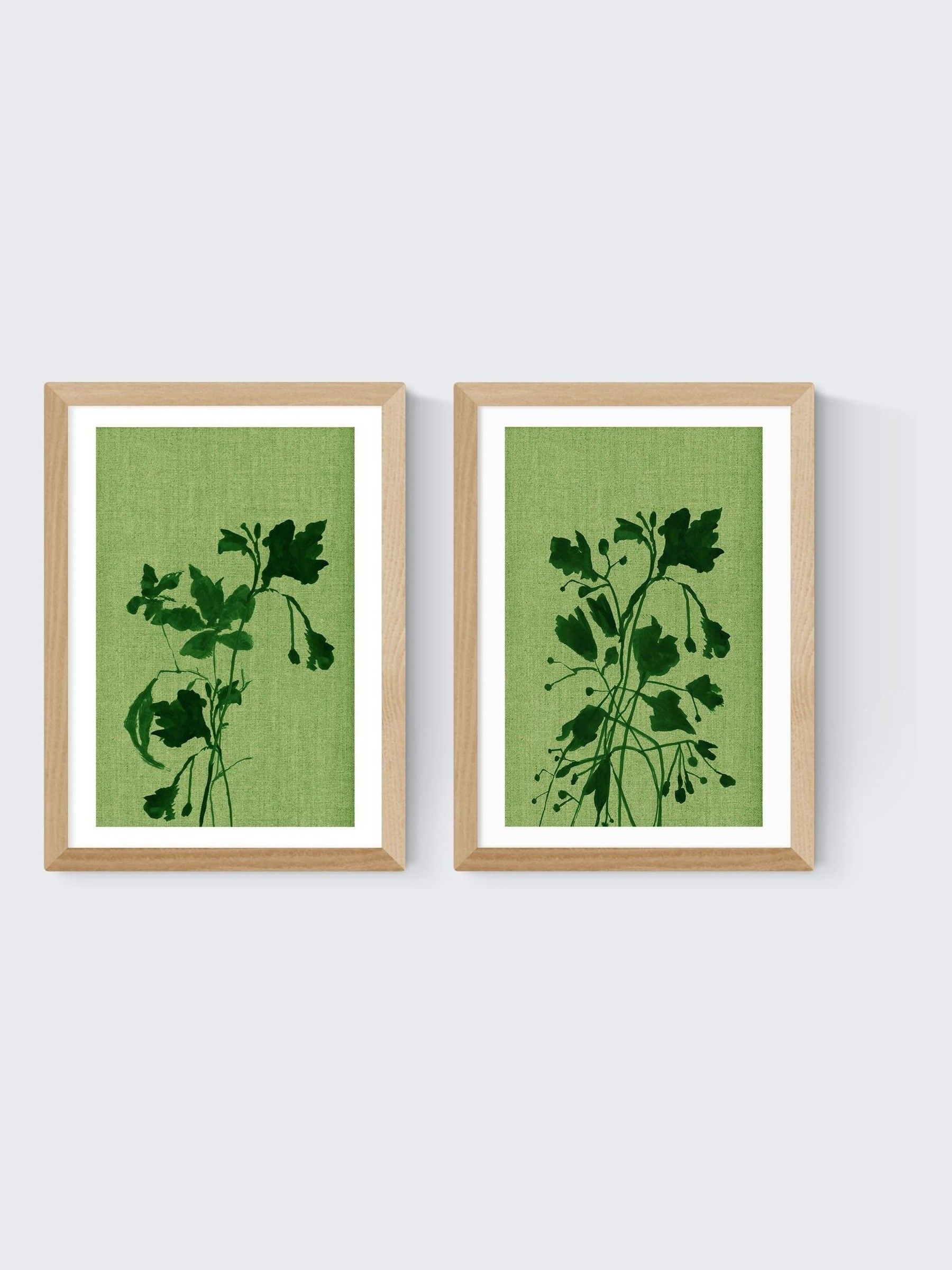 Set of 2 Oak Terre Verte Wall Art Prints by Cartissi - Image 2 of 2