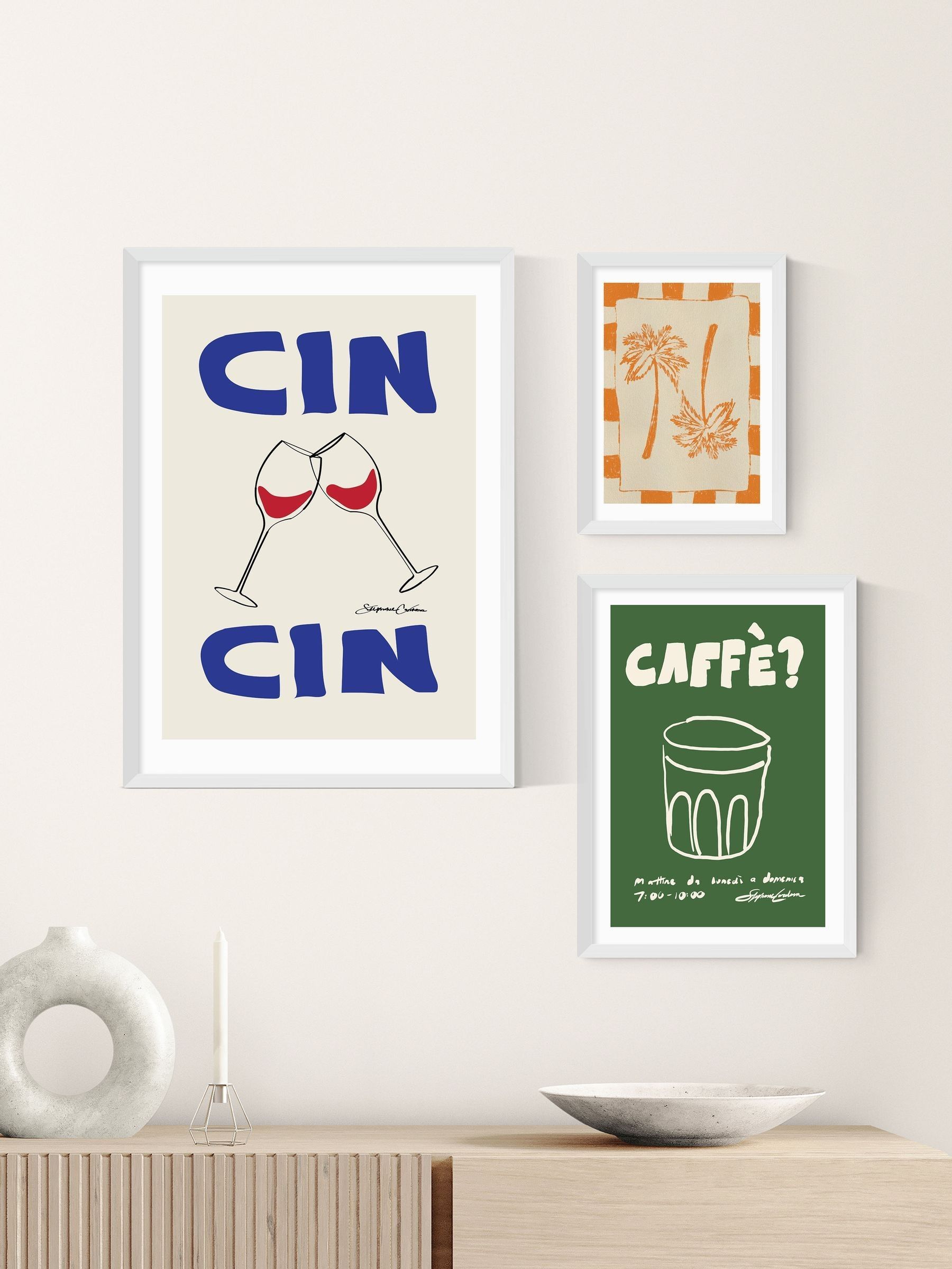 White Cin Cin Wall Art Print by Stephie Cardona - Image 3 of 3 White Cin Cin Wall Art Print by Stephie Cardona - Image 3 of 3