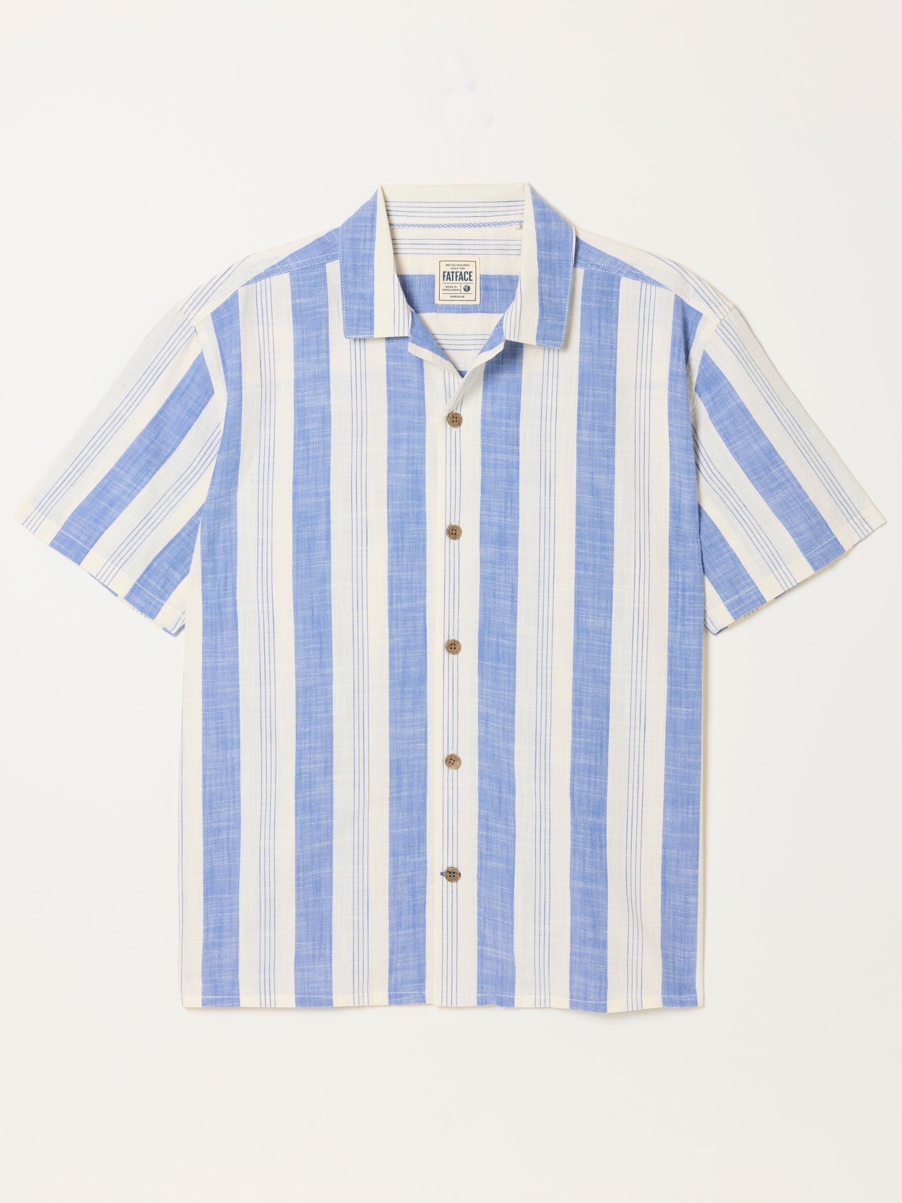 Blue Short Sleeve Relaxed Fit Cove Wide Stripe Shirt - Image 7 of 7