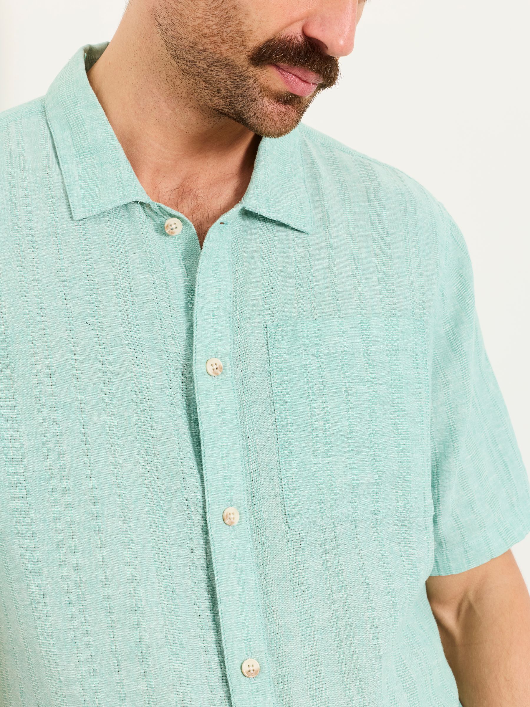 Bugle Light Teal Bold Stripe Short Sleeve Shirt - Image 3 of 5