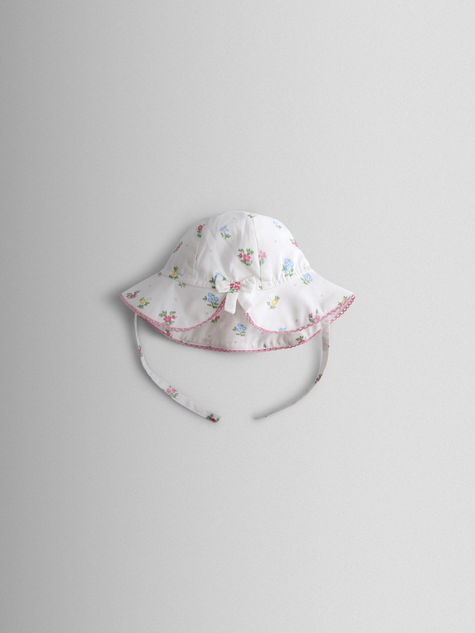 White Floral Sun Hat - Image 1 of 3 White Floral Sun Hat - Image 1 of 3