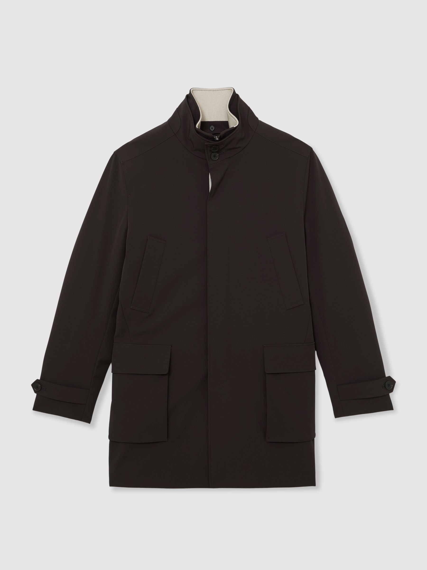 Hybrid Overcoat with Removable Gilet in Dark Brown - image 1