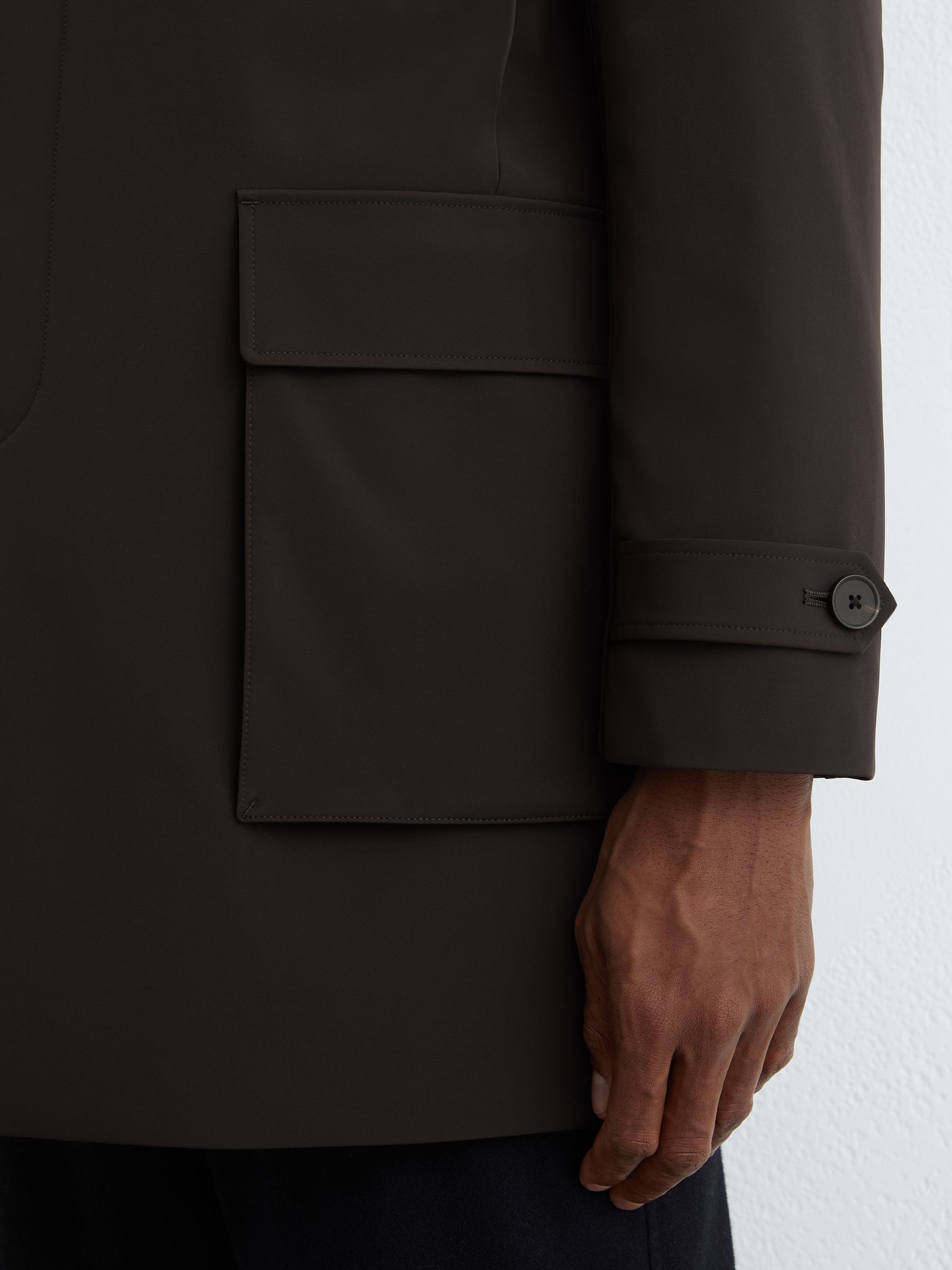 Hybrid Overcoat with Removable Gilet in Dark Brown - image 4