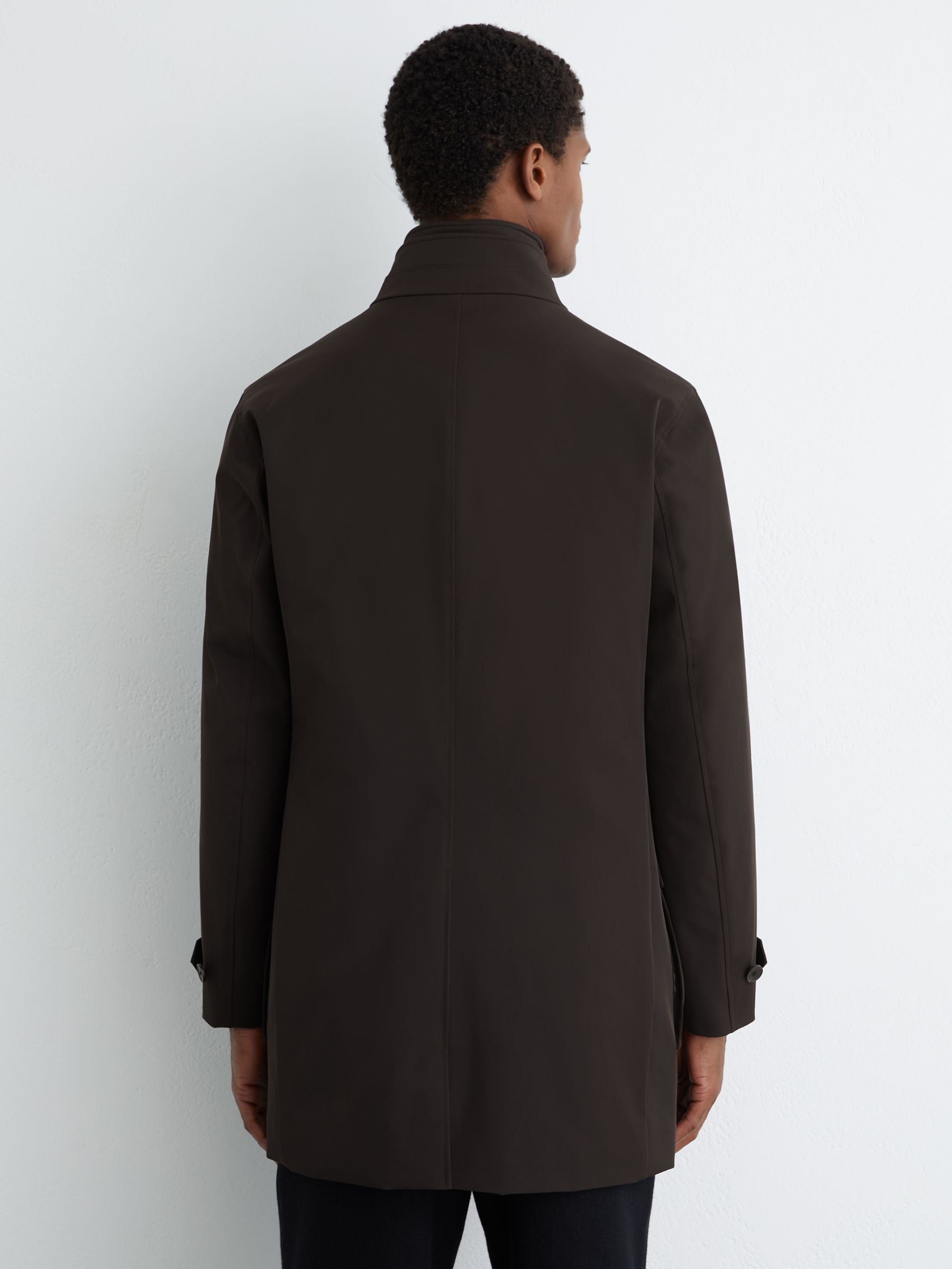 Hybrid Overcoat with Removable Gilet in Dark Brown - Image 6 of 7