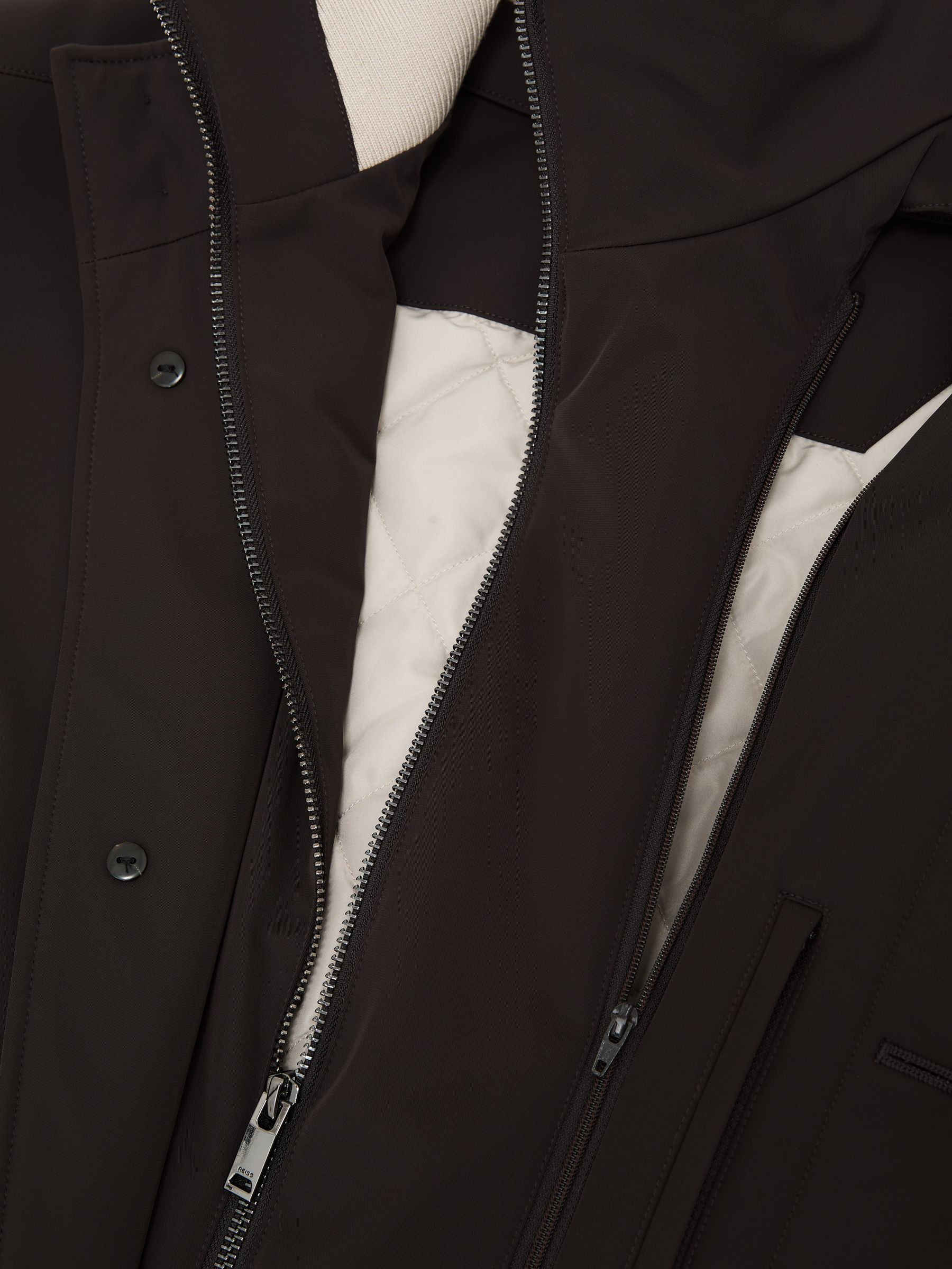 Hybrid Overcoat with Removable Gilet in Dark Brown - Image 7 of 7