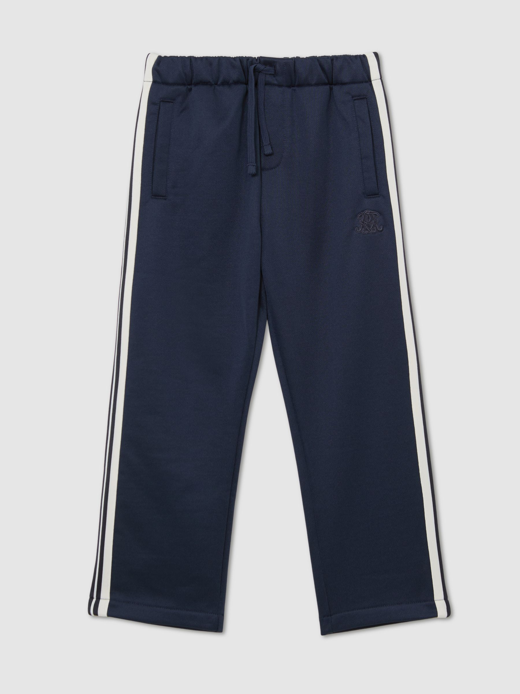 13-14 yrs Monogram Side-Stripe Joggers in Navy Blue - Image 1 of 6