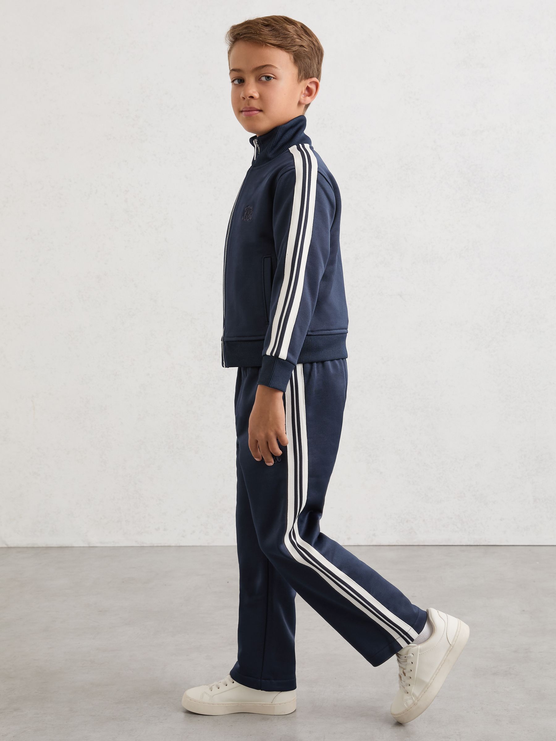 13-14 yrs Monogram Side-Stripe Joggers in Navy Blue - Image 2 of 6