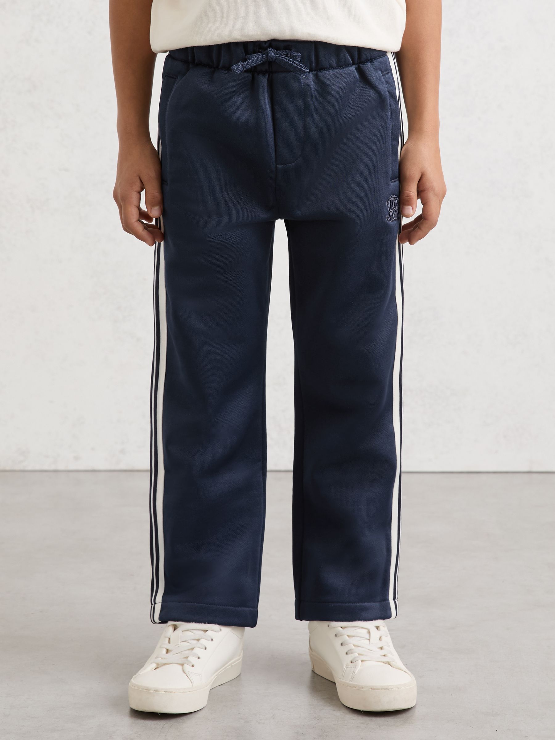 13-14 yrs Monogram Side-Stripe Joggers in Navy Blue - Image 3 of 6
