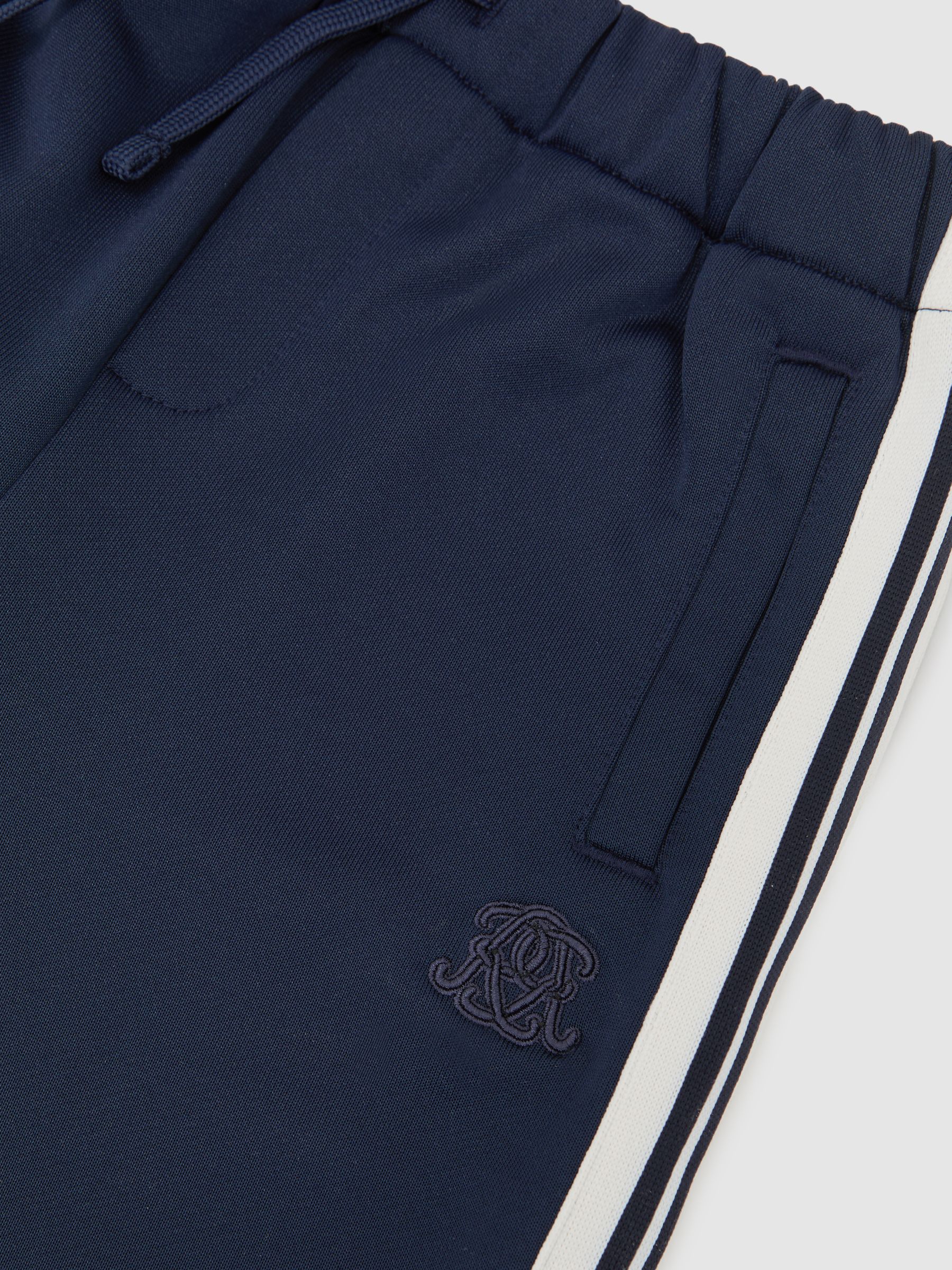 13-14 yrs Monogram Side-Stripe Joggers in Navy Blue - Image 6 of 6