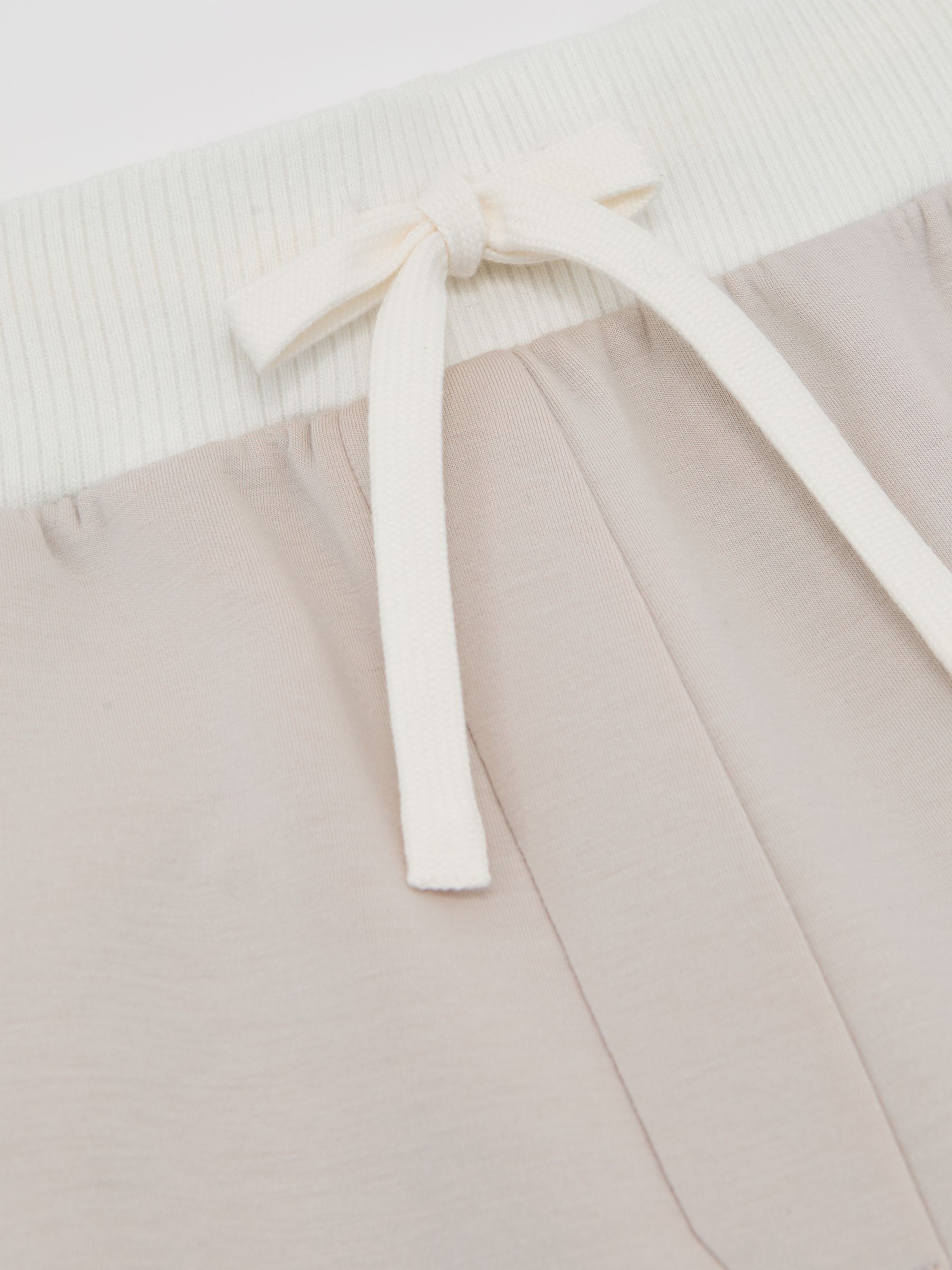 Petite Premium Interlock Wide-Leg Joggers in Stone - image 3