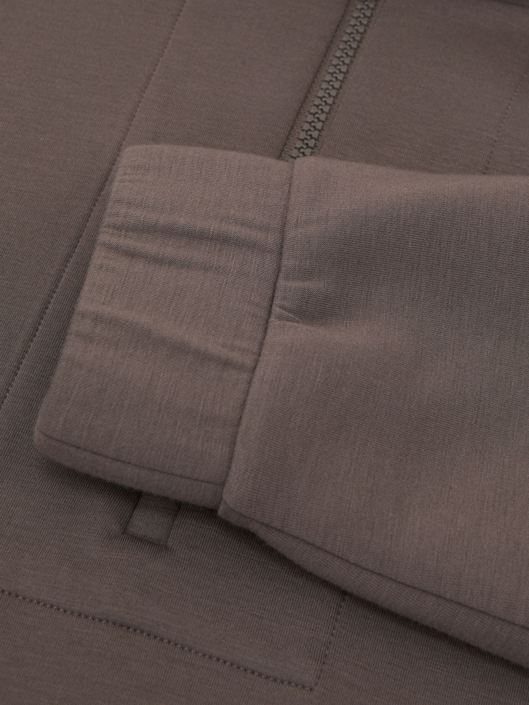 Premium Interlock Half-Zip Sweatshirt in Taupe Brown - image 3