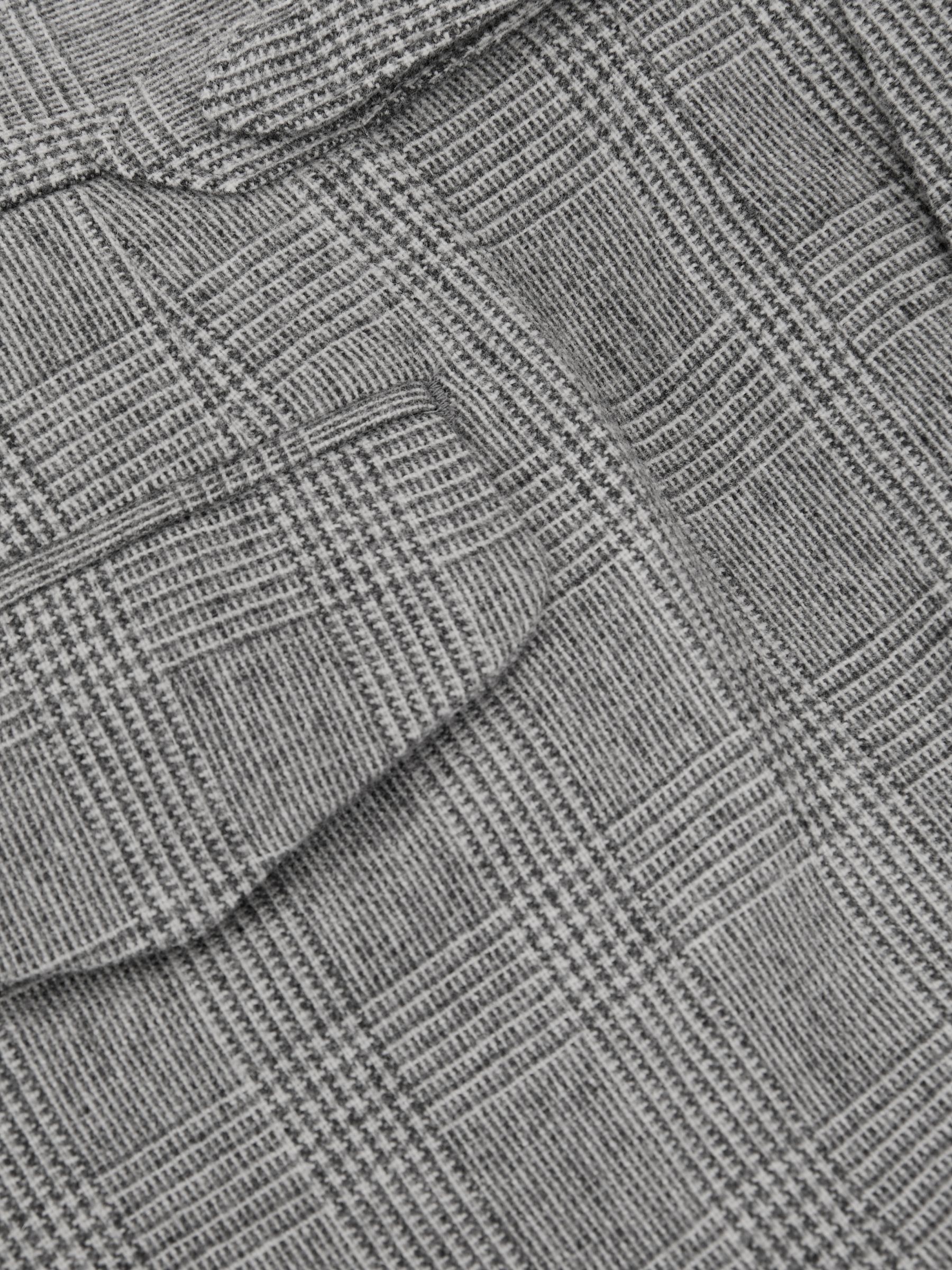 Wool-Blend Check Tapered Trousers in Grey - image 3