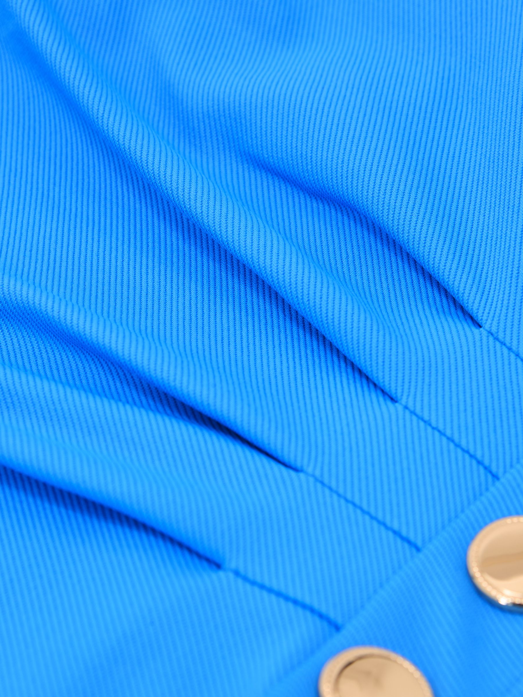 One-Shoulder Button-Detail Swimsuit in Blue - image 3