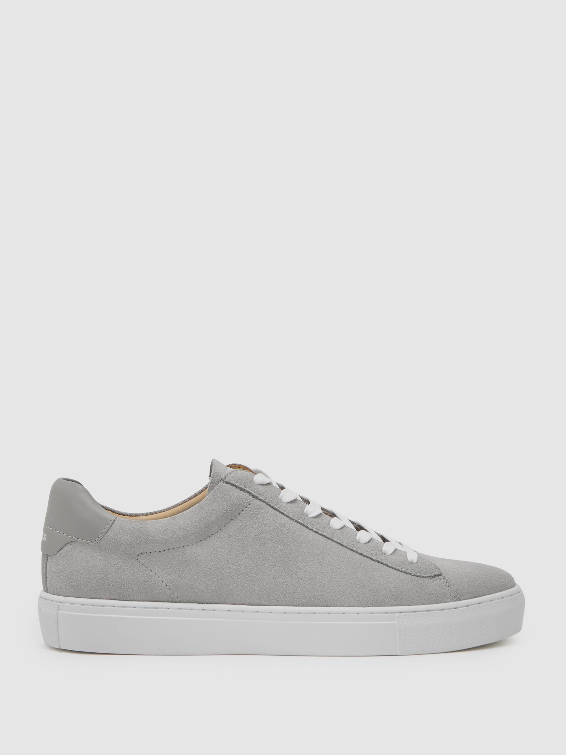Low-Top Suede Trainers in Soft Grey - image 5