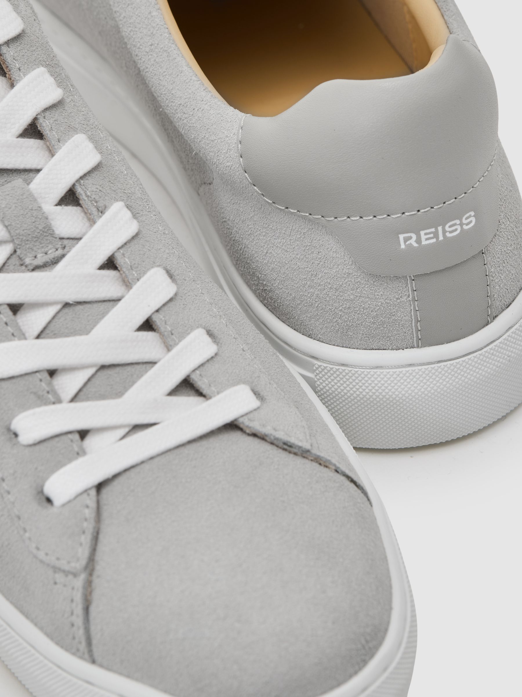 Low-Top Suede Trainers in Soft Grey - image 3