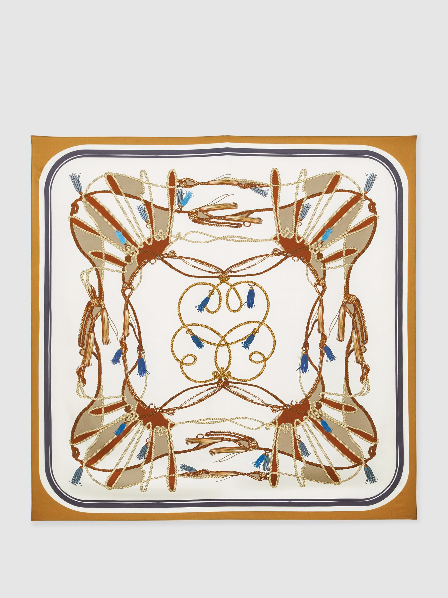 Silk Printed Scarf in Multi - Image 1 of 5