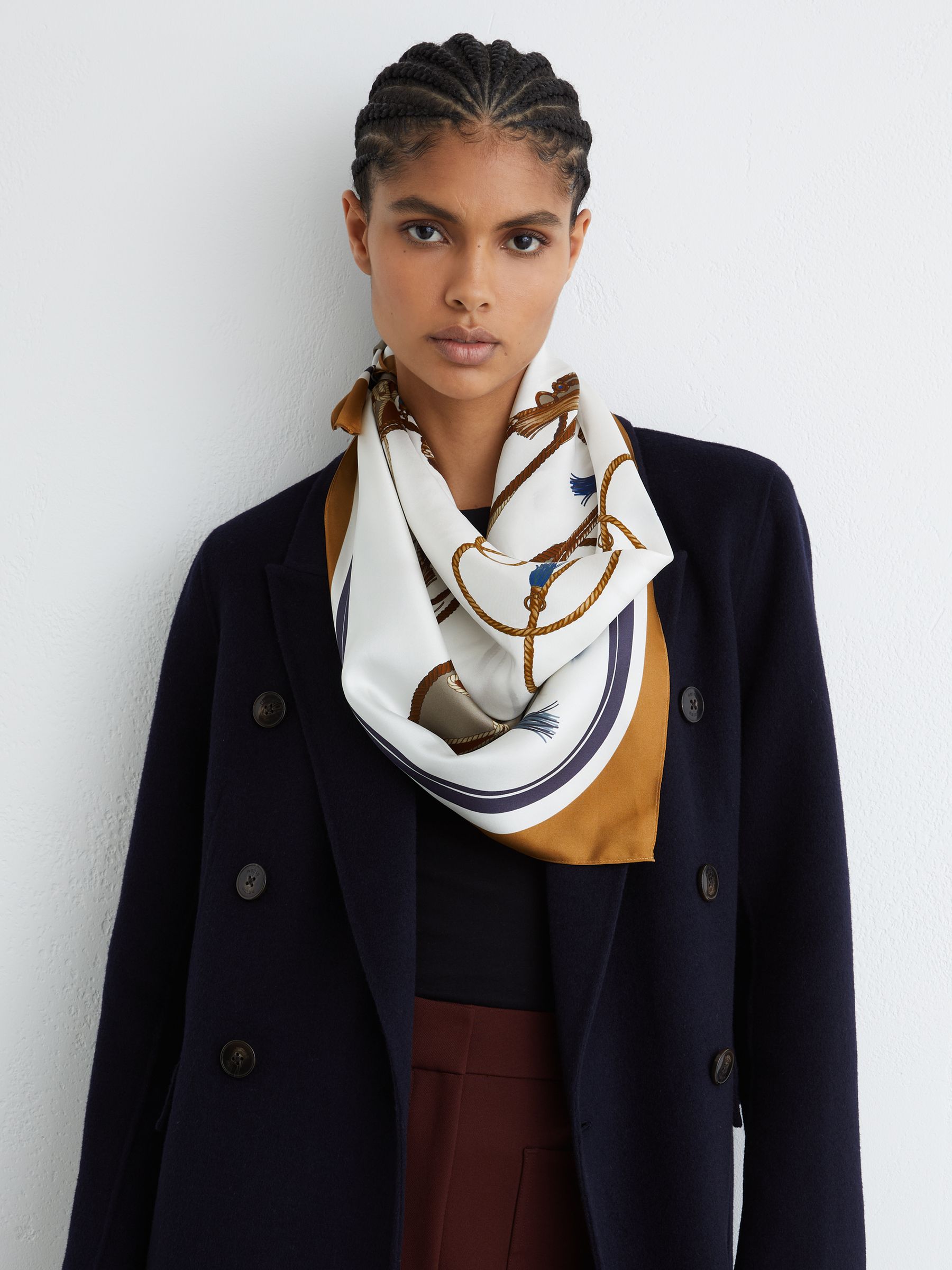 Silk Printed Scarf in Multi - image 1